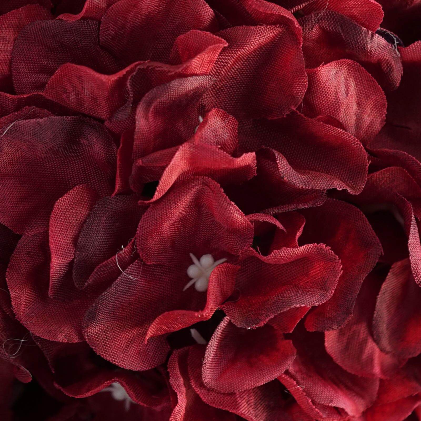 4 Pack Burgundy Artificial Silk Hydrangea Kissing Flower Balls 7" - Image 2