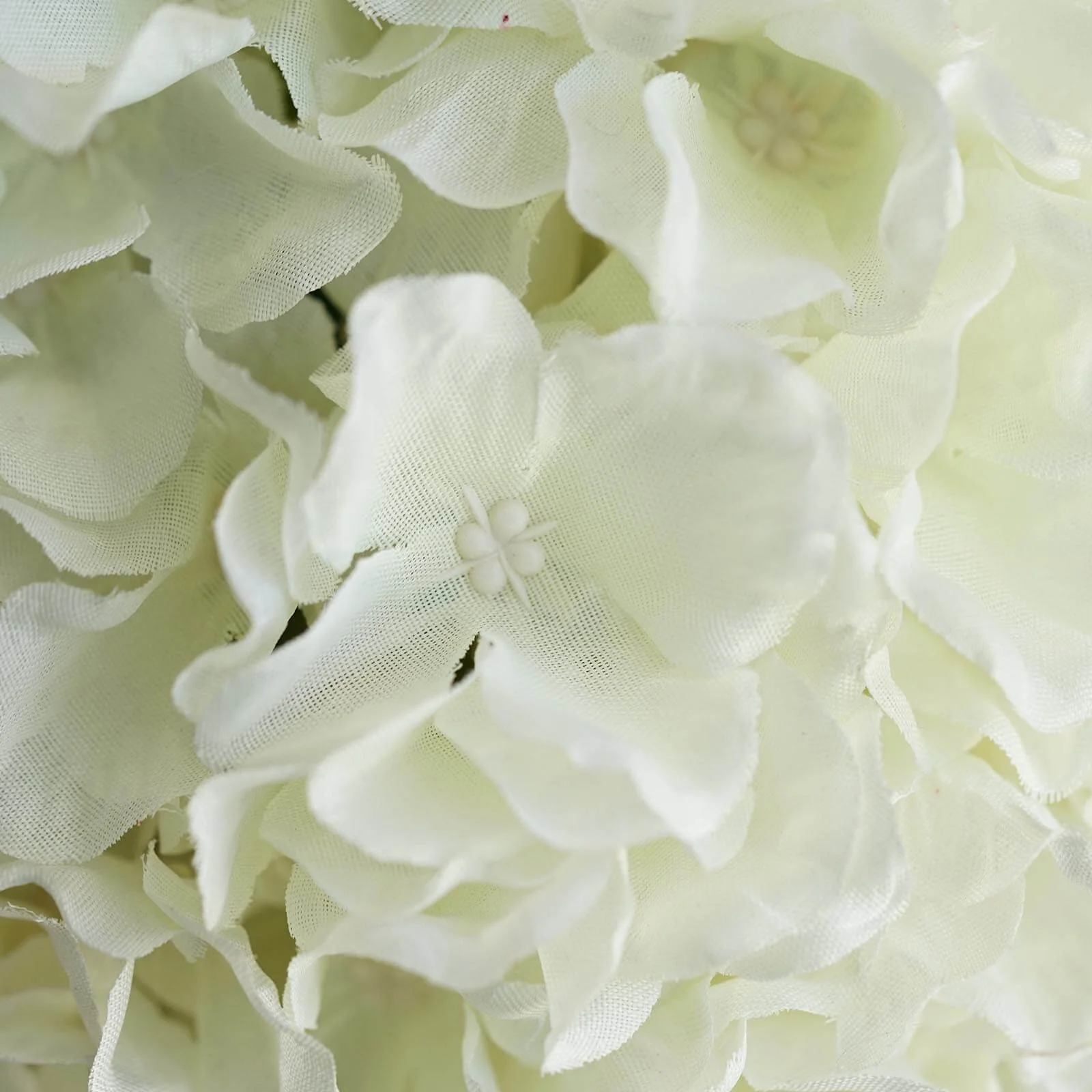 4 Pack Cream Artificial Silk Hydrangea Kissing Flower Balls 7" - Image 2