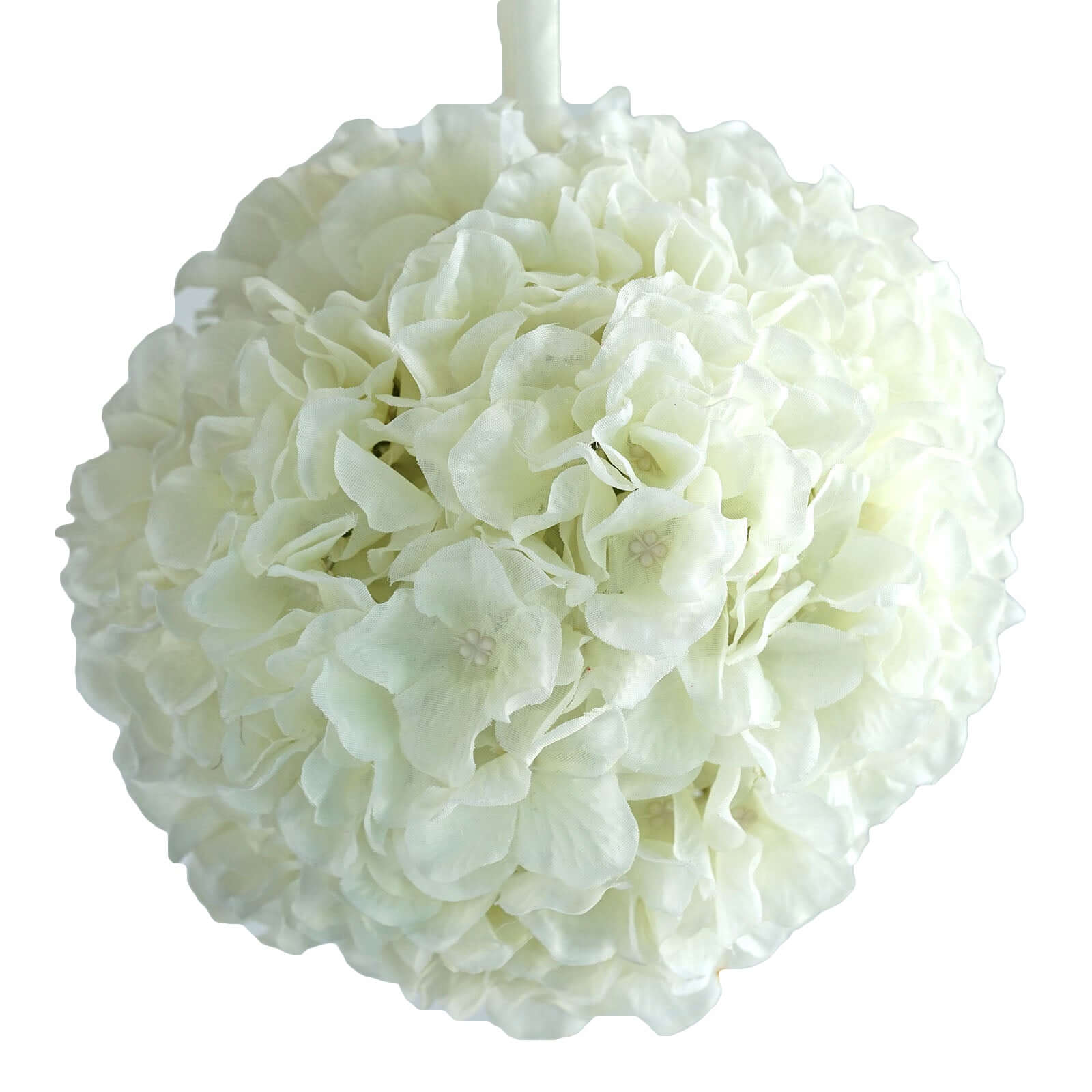 4 Pack Cream Artificial Silk Hydrangea Kissing Flower Balls 7" - Image 7