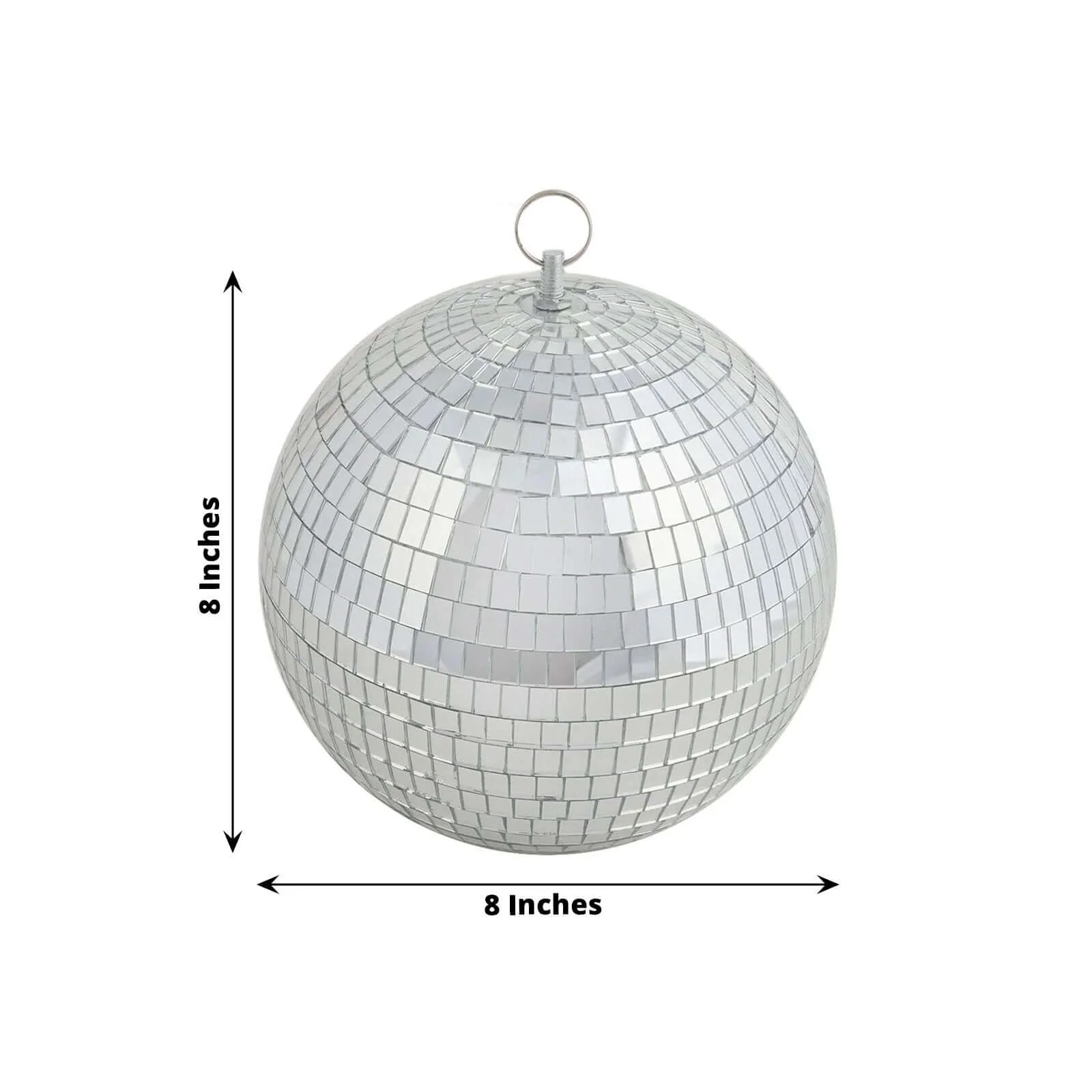 4 Pack Silver Foam Disco Mirror Ball With Hanging Ring, Holiday Party Decor 8" - Image 3