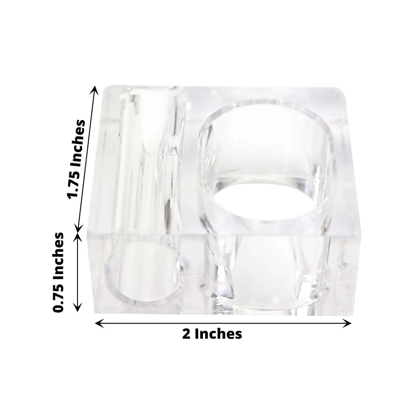 4-Pack Acrylic Napkin Rings 2-in-1 Mini Bud Vase Square Clear - Flower Napkin Holders for Table Decor - Image 3