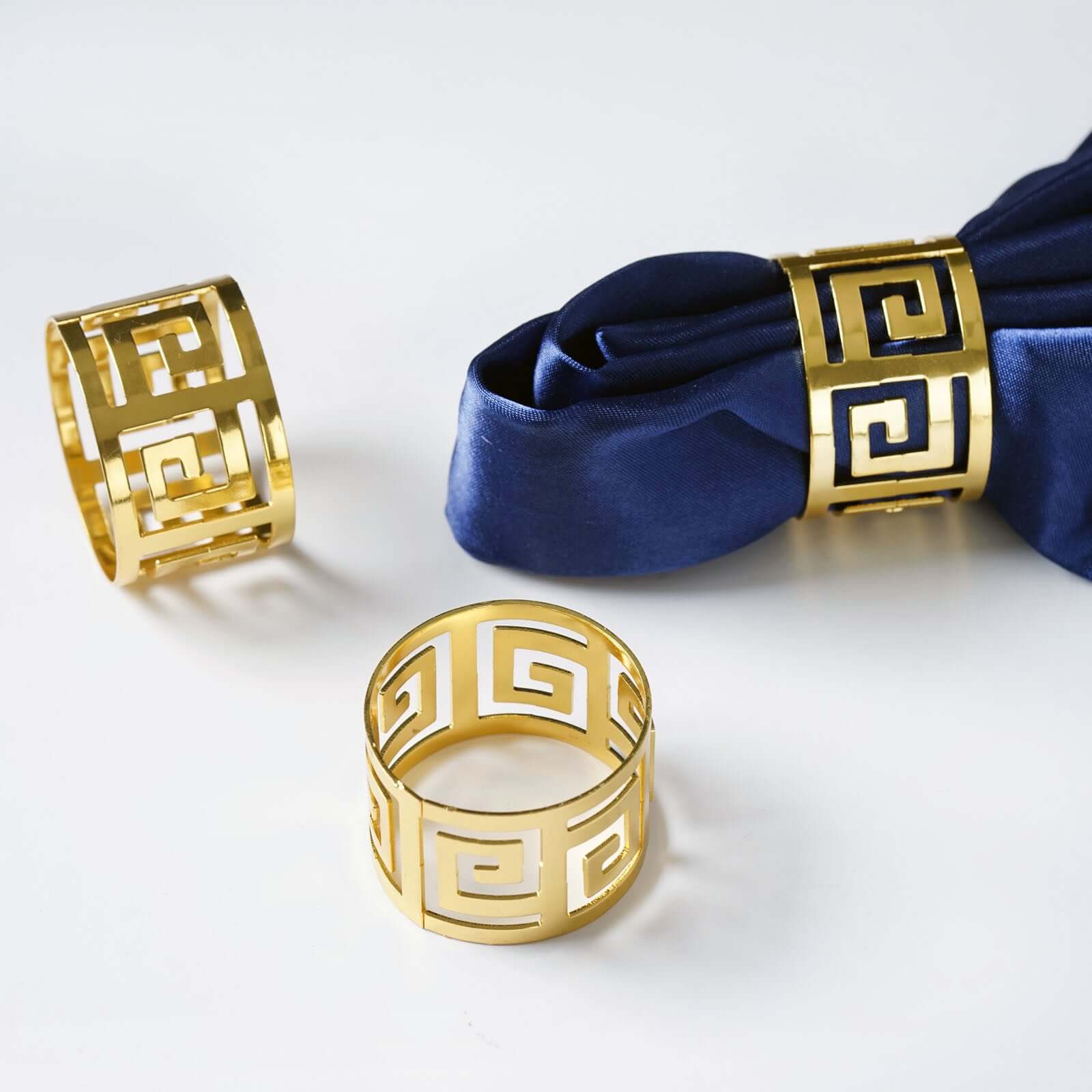4 Pack Alluring Gold Plated Aluminum Napkin Rings - Image 6