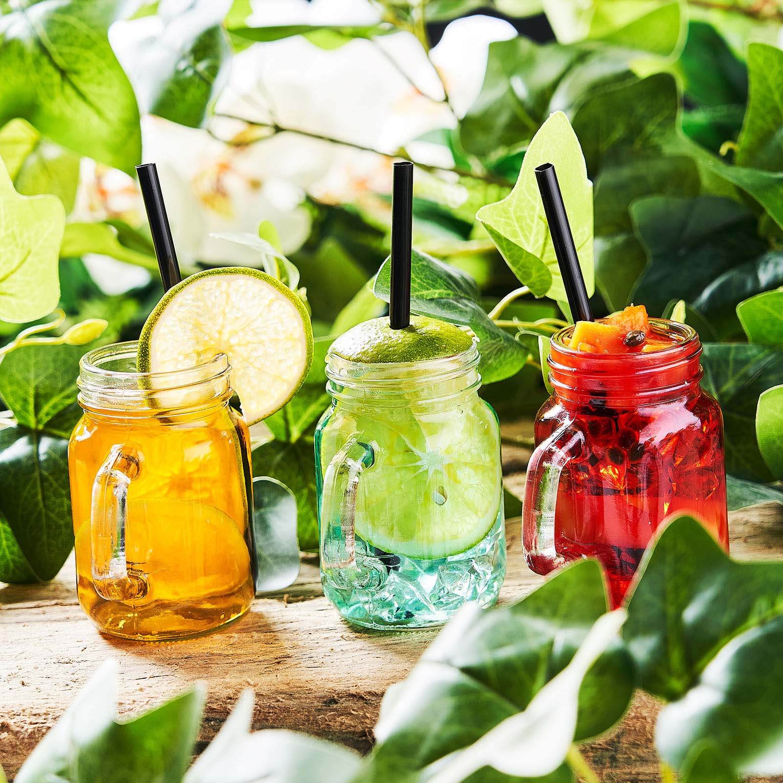 4-Pack Clear Glass Mason Jars 4oz Rustic Design with Handles and Rose Gold Screw-On Lids - Stylish Storage for Beverages & Decor - Image 10