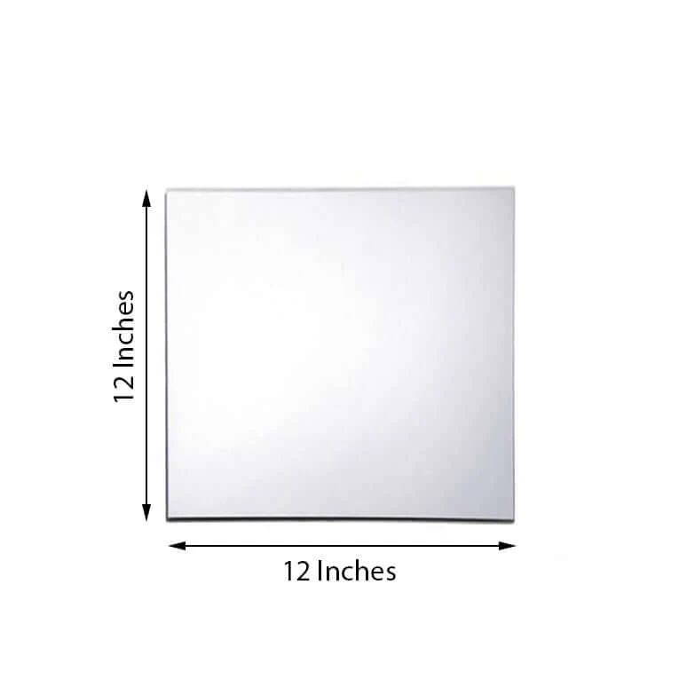 4-Pack Glass Mirror Table Centerpiece 12" Square Hanging Wall Decor - Reflective Event Decorations - Image 3