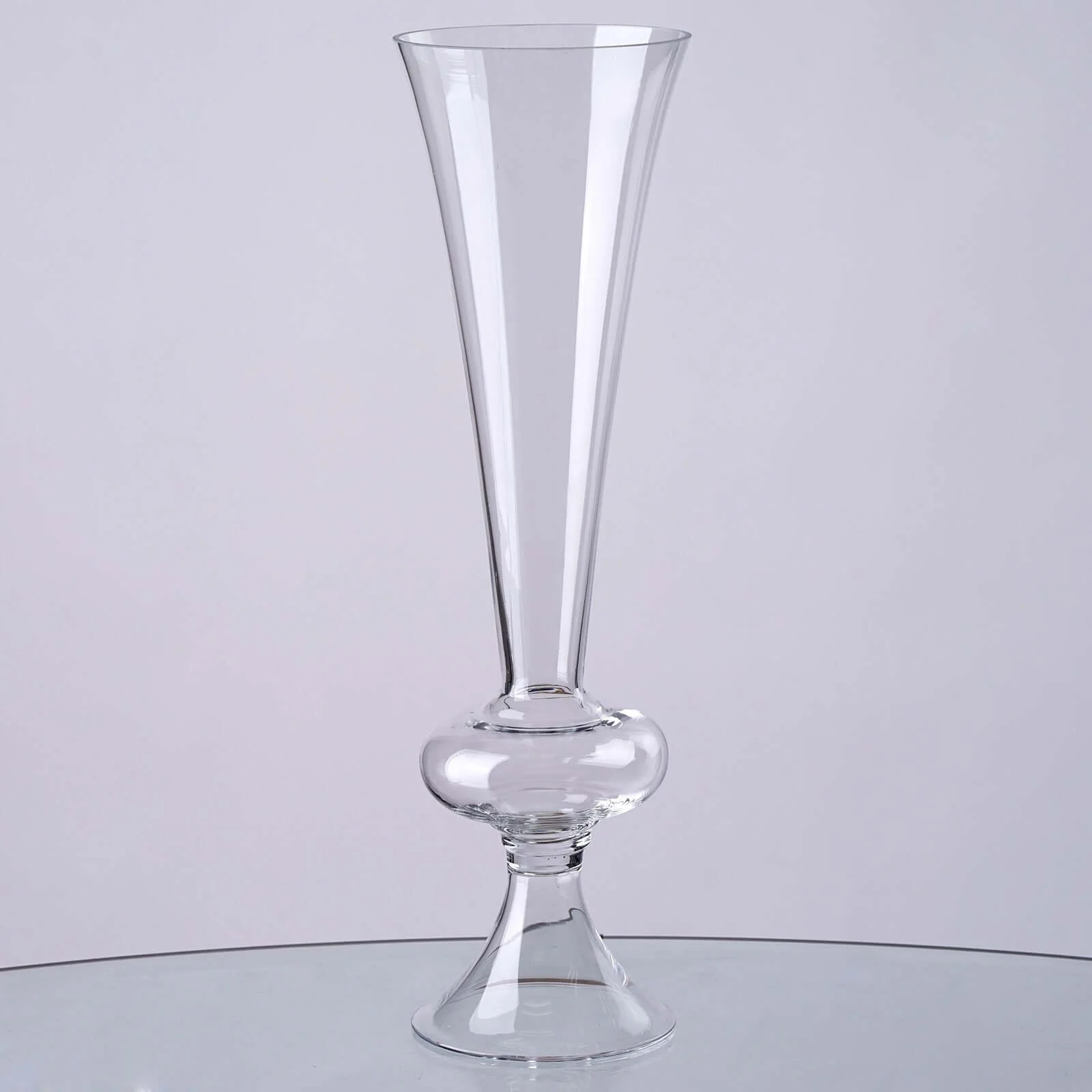 4-Pack Glass Trumpet Vases Crystal Ball Design 15" Clear - Reversible Centerpieces for Weddings - Image 10