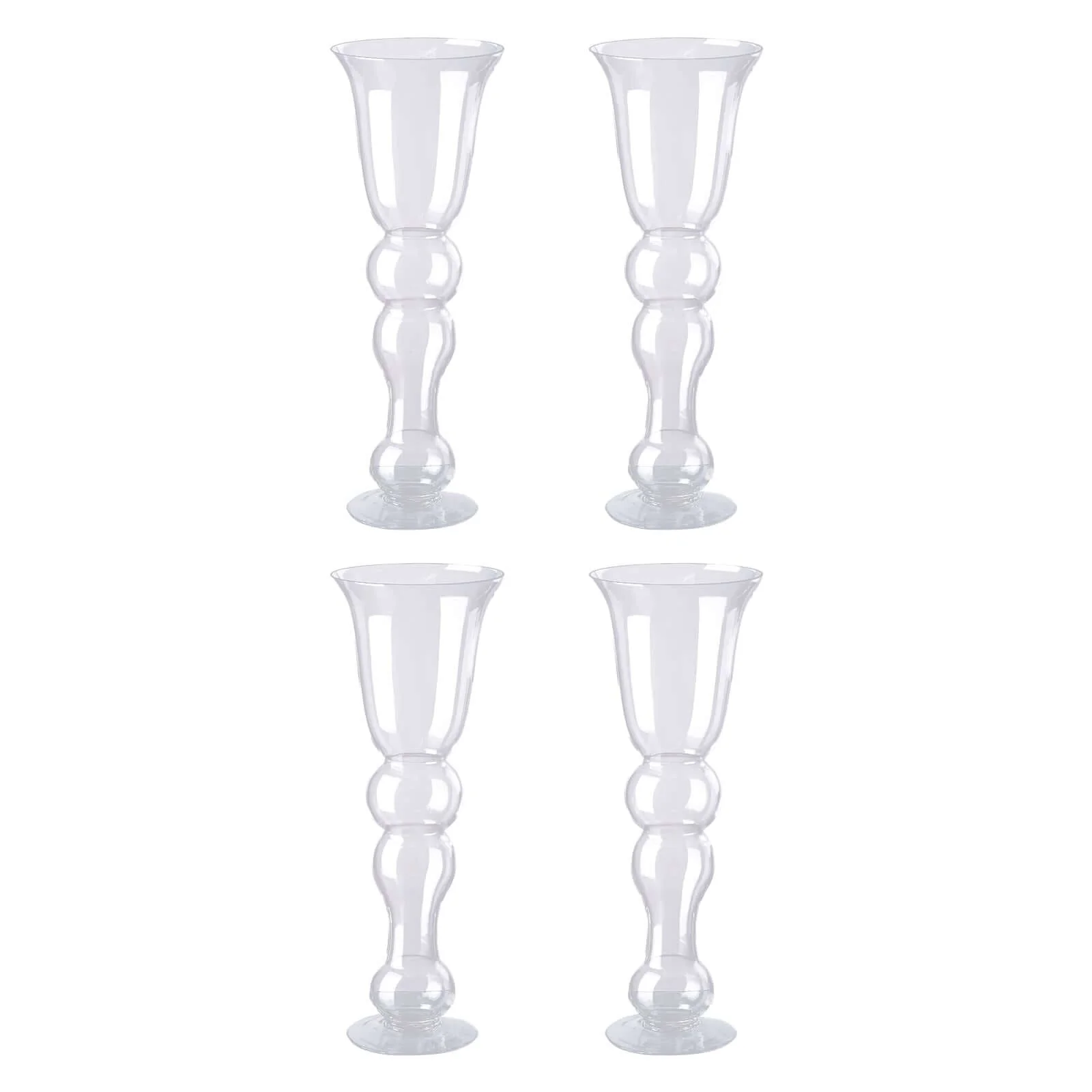 4-Pack Glass Trumpet Vases Pilsner Curved Design 20" Clear - Decorative Floral Wedding Centerpieces - Image 8
