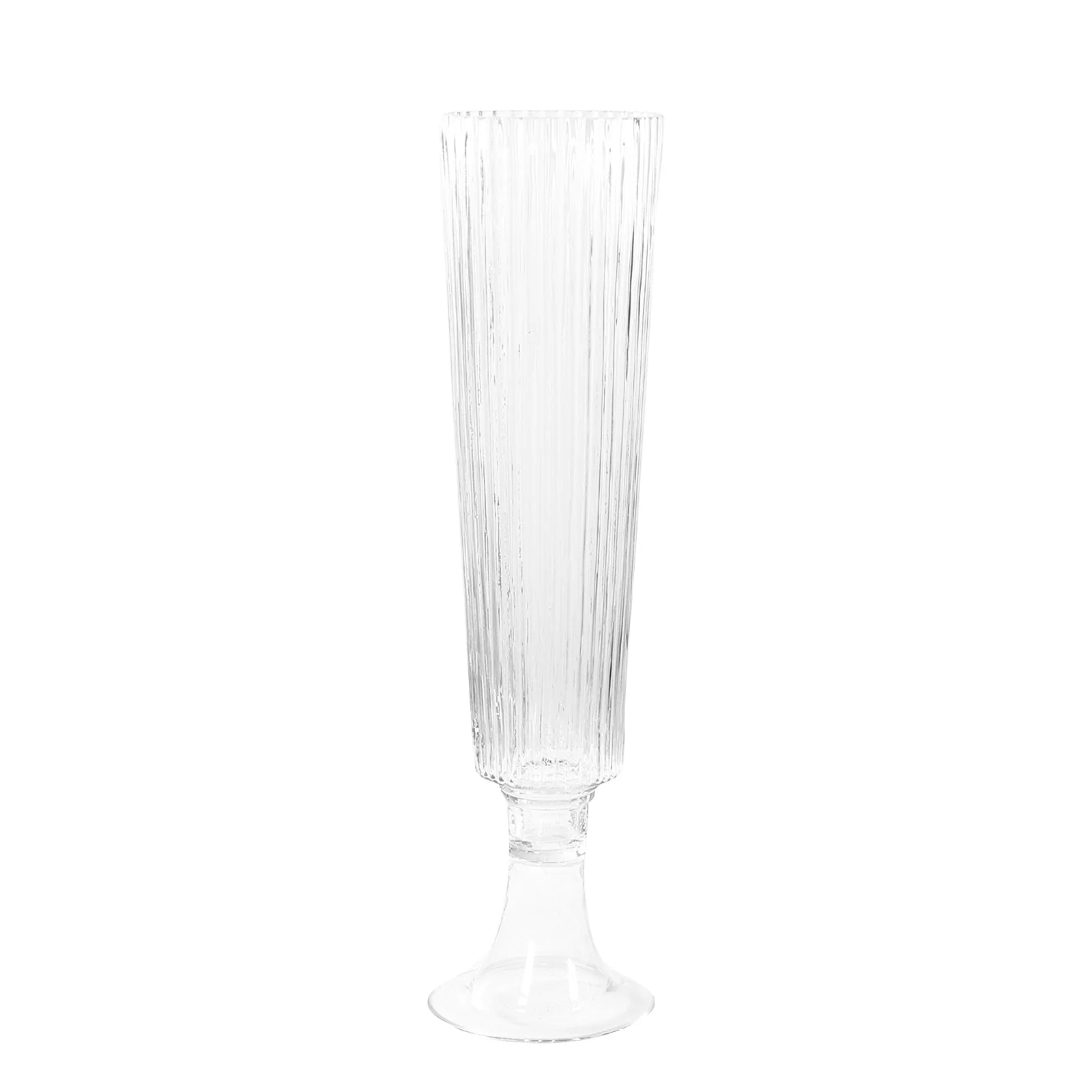 4-Pack Glass Trumpet Vases Ribbed Design 26" Clear - Heavy Duty Floral Wedding Centerpieces - Image 5