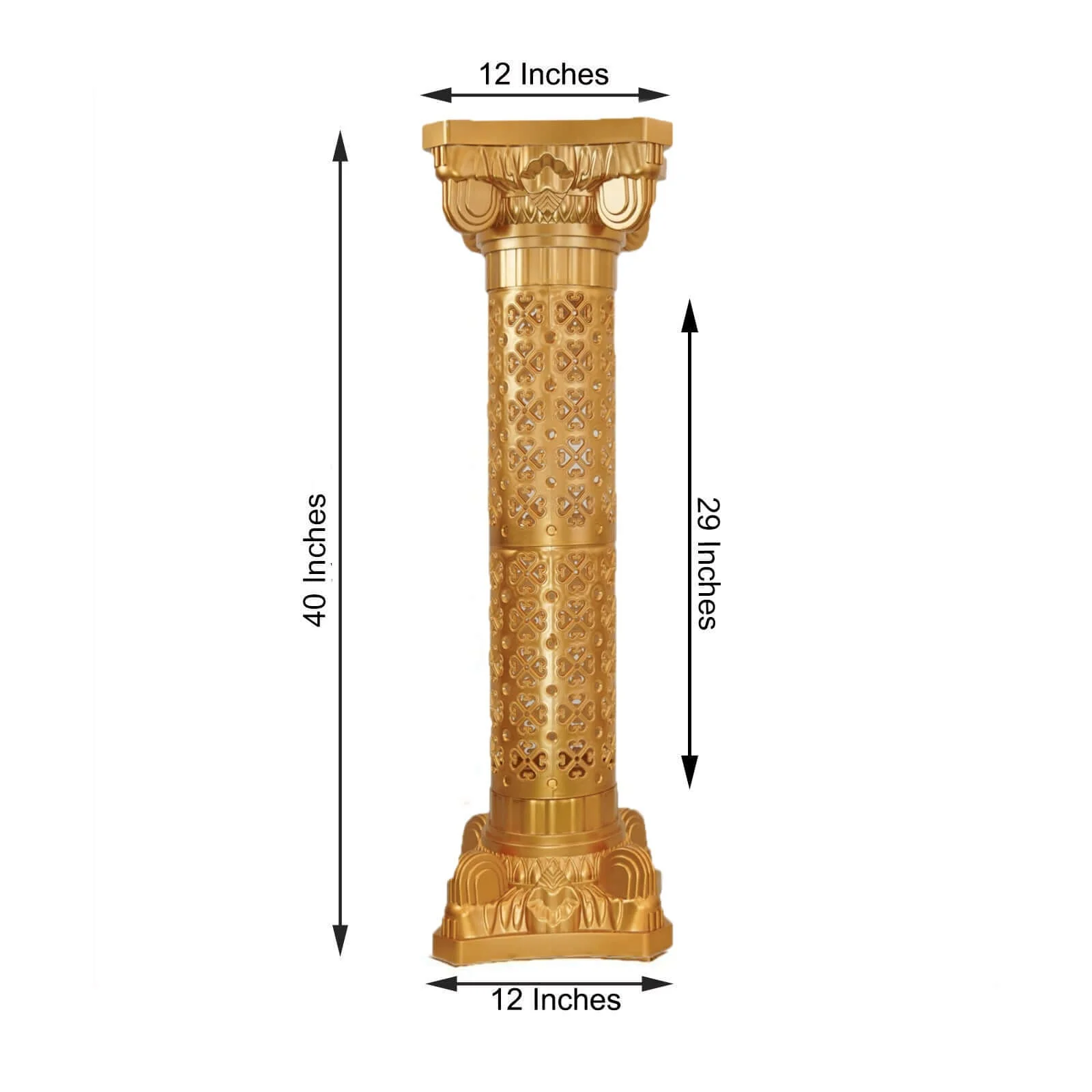 4 Pack Gold Crafted Venetian Inspired Pedestal Stand Plant Pillar PVC 40" Tall - Image 3