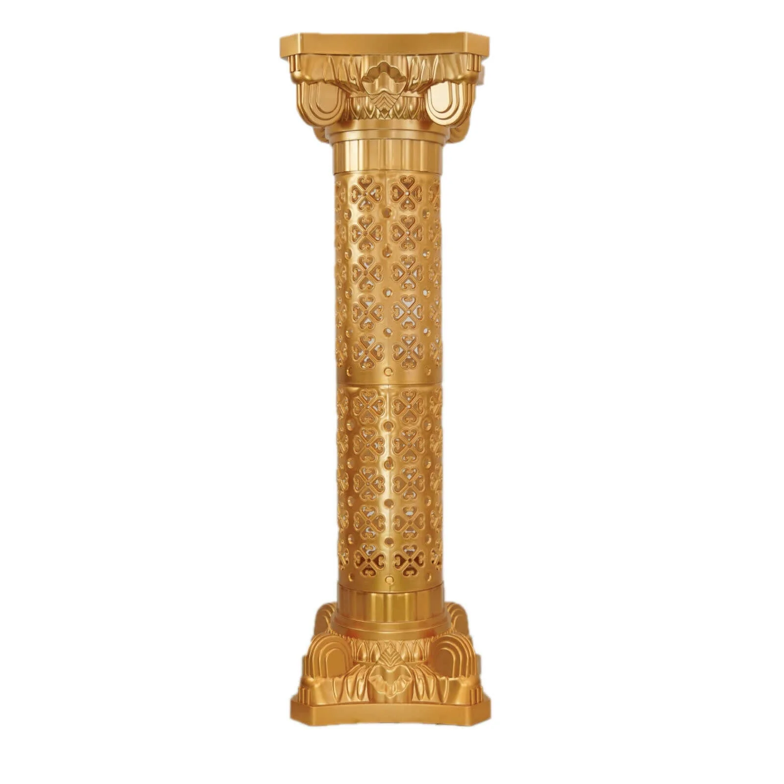 4 Pack Gold Crafted Venetian Inspired Pedestal Stand Plant Pillar PVC 40" Tall - Image 7