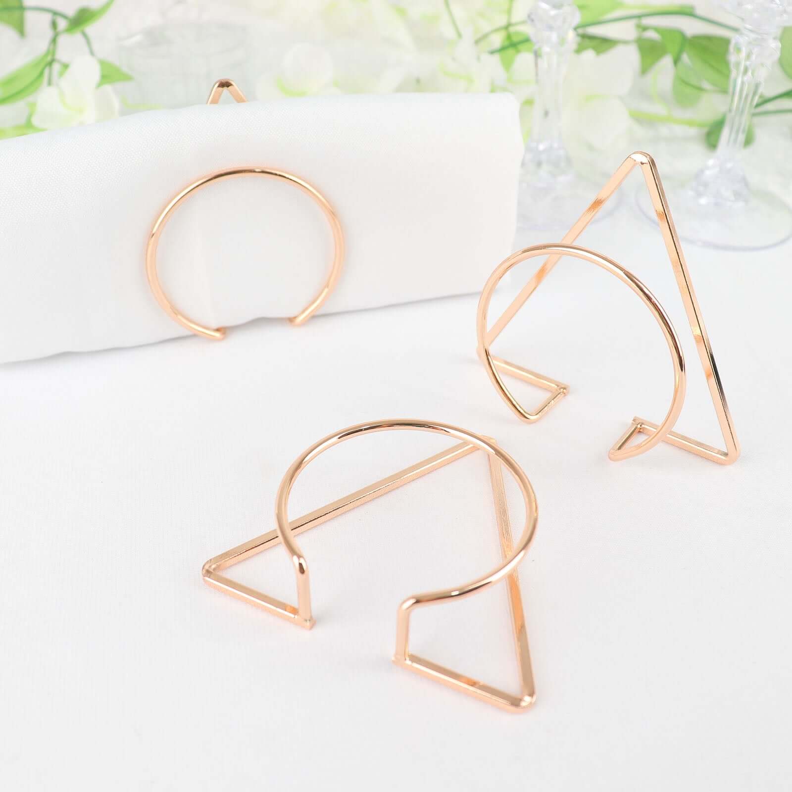4 Pack Gold Geometric Metal Napkin Rings, Modern Nordic Napkin Holder Stands - Image 11