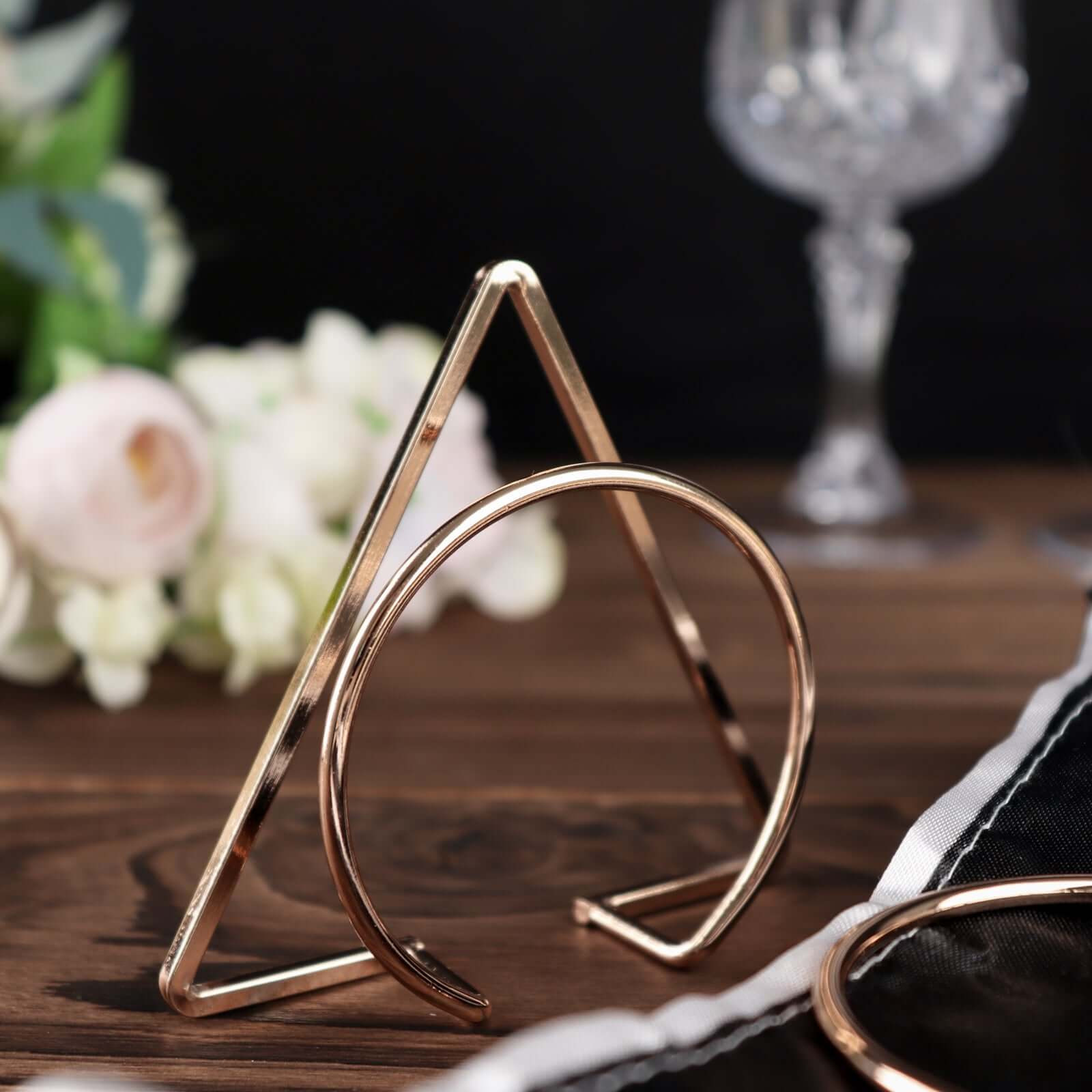 4 Pack Gold Geometric Metal Napkin Rings, Modern Nordic Napkin Holder Stands - Image 5
