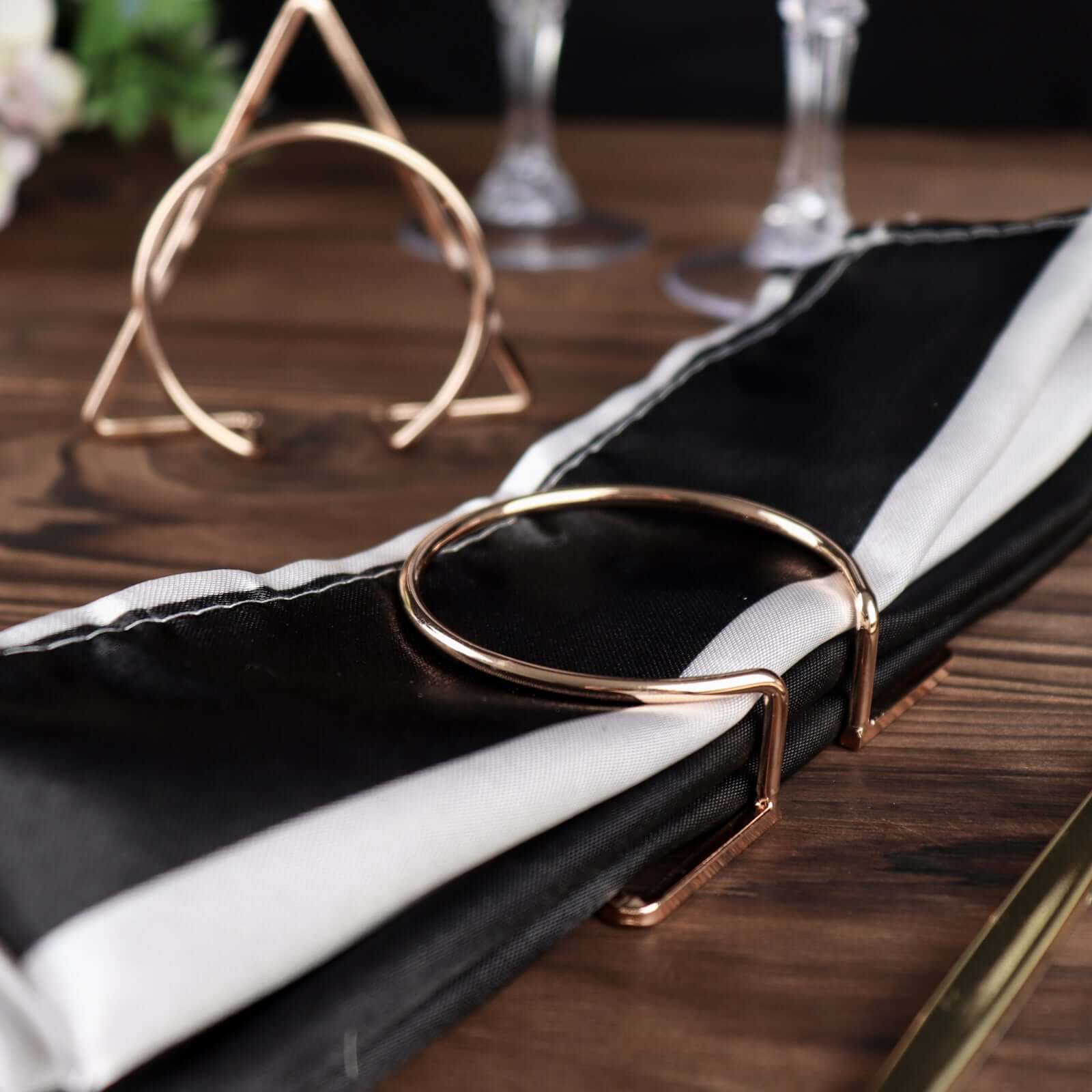 4 Pack Gold Geometric Metal Napkin Rings, Modern Nordic Napkin Holder Stands - Image 8