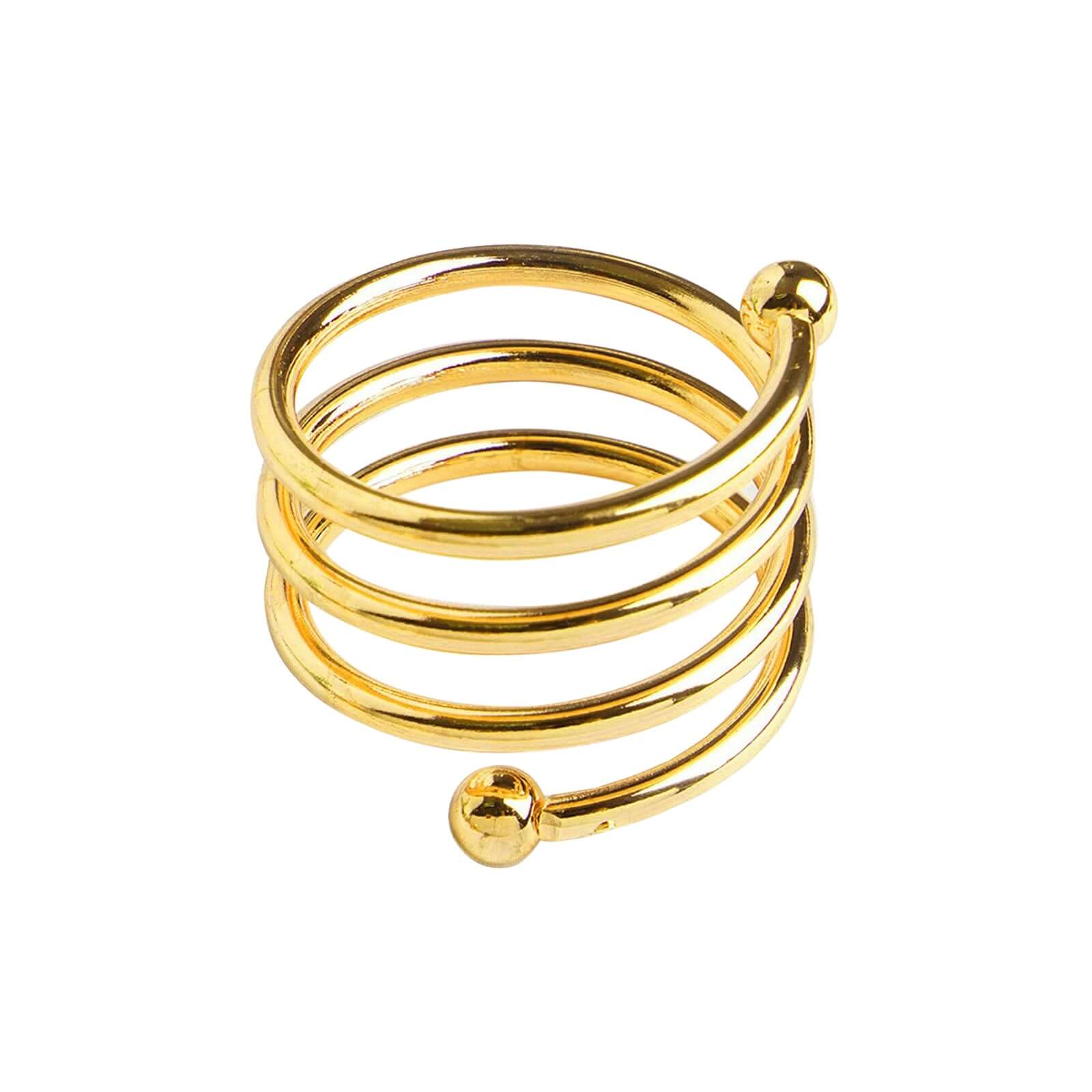4 Pack Gold Plated Spiral Aluminum Napkin Rings - Image 7