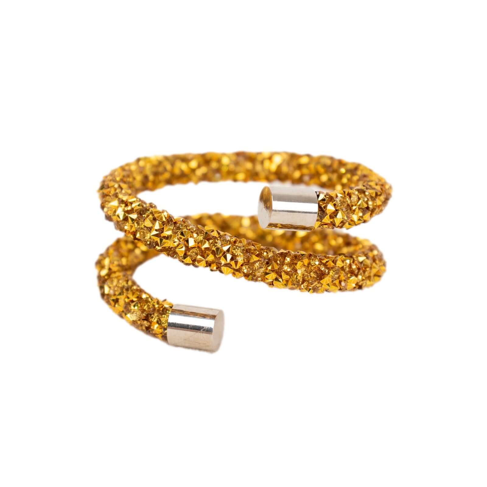 4 Pack Gold Sparkle Rhinestone Swirl Napkin Rings, Elegant Cloth Napkin Holders - Image 7