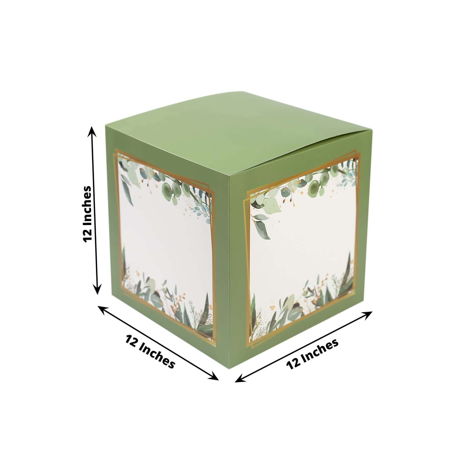 4 Pack Green Foliage Leaves Gender Neutral DIY Prop Balloon Boxes, Boho Design Baby Shower Party Decorations - Image 3