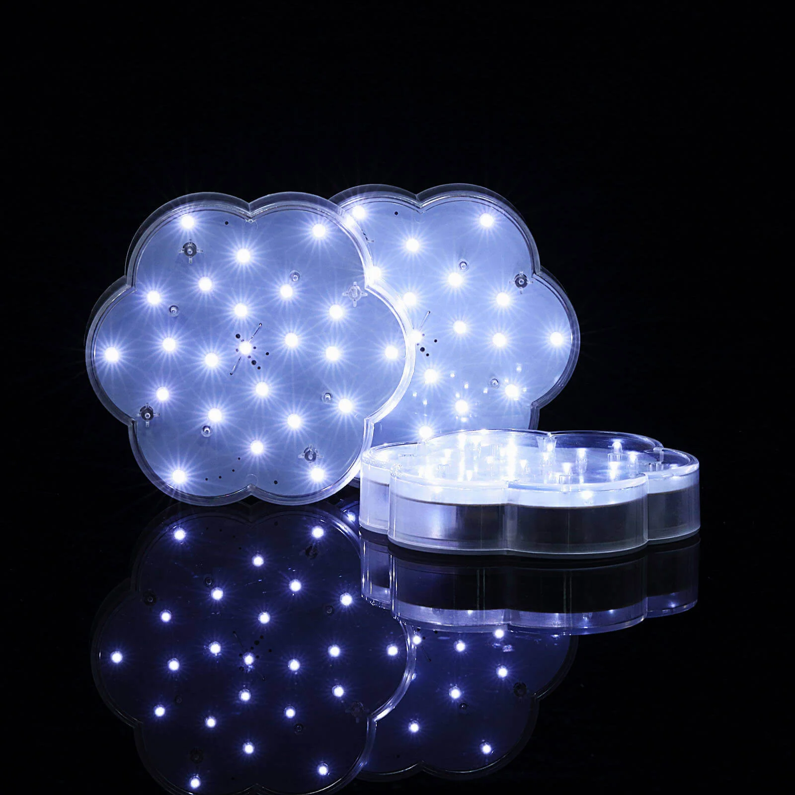 4-Pack LED Disc Lights 6" Flower Shaped Design White - 23 LEDs with Remote for DIY Centerpieces - Image 10