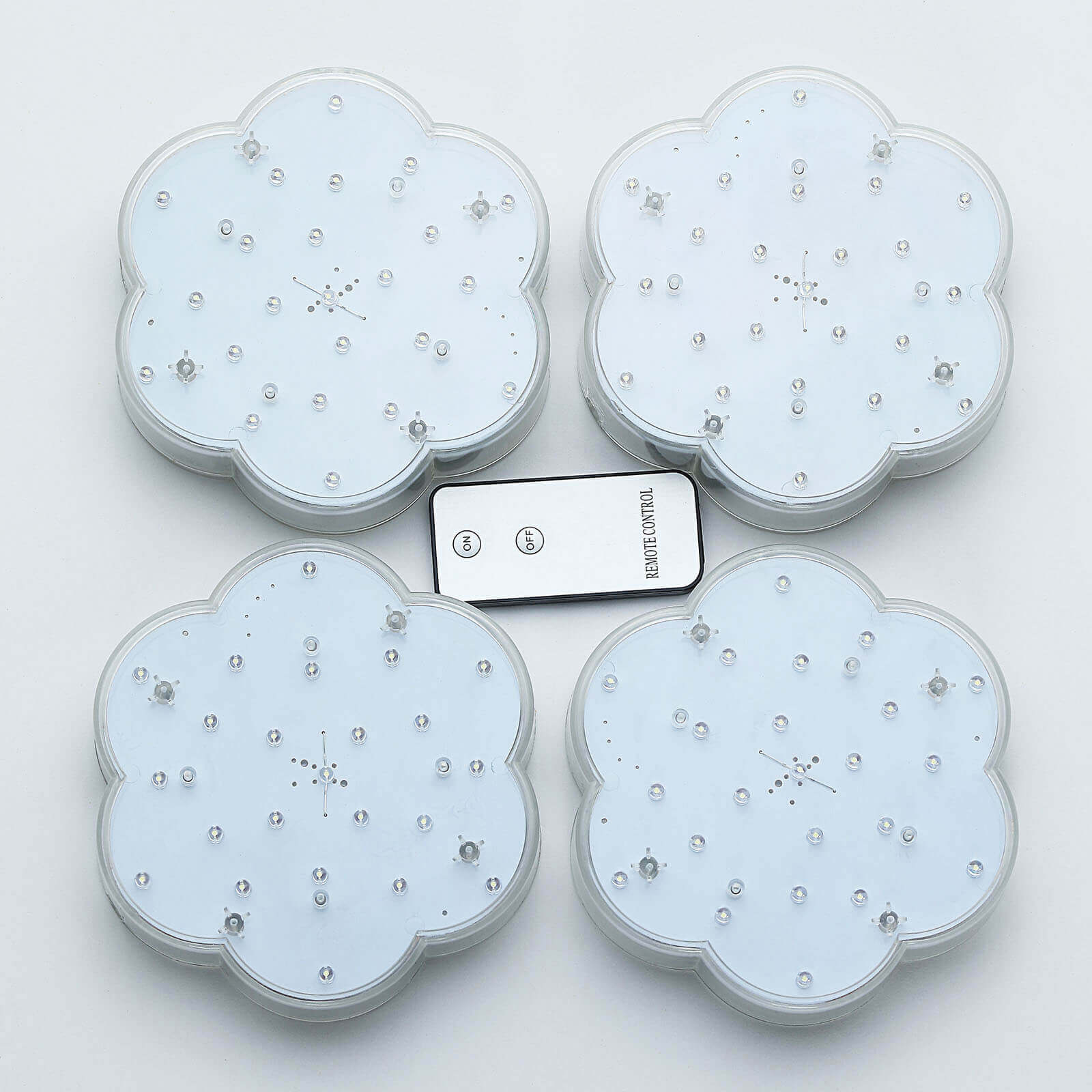 4-Pack LED Disc Lights 6" Flower Shaped Design White - 23 LEDs with Remote for DIY Centerpieces - Image 12