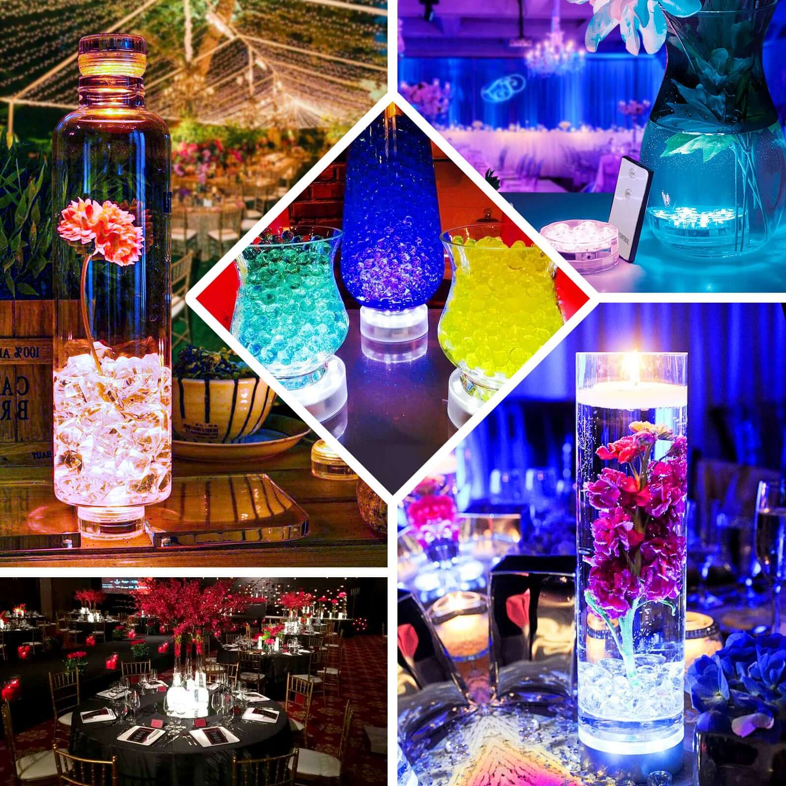 4-Pack LED Disc Lights 6" Flower Shaped Design White - 23 LEDs with Remote for DIY Centerpieces - Image 5