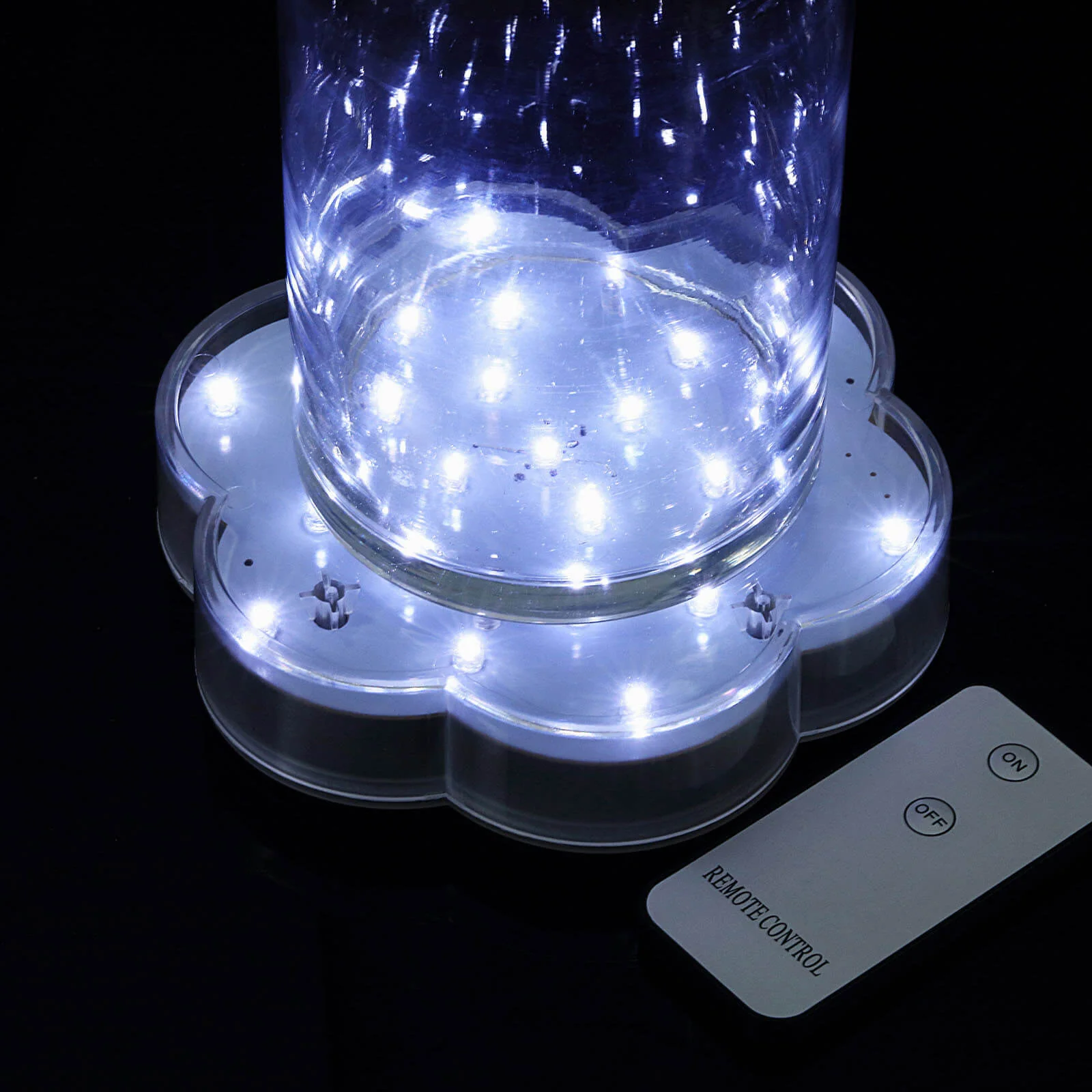 4-Pack LED Disc Lights 6" Flower Shaped Design White - 23 LEDs with Remote for DIY Centerpieces - Image 6