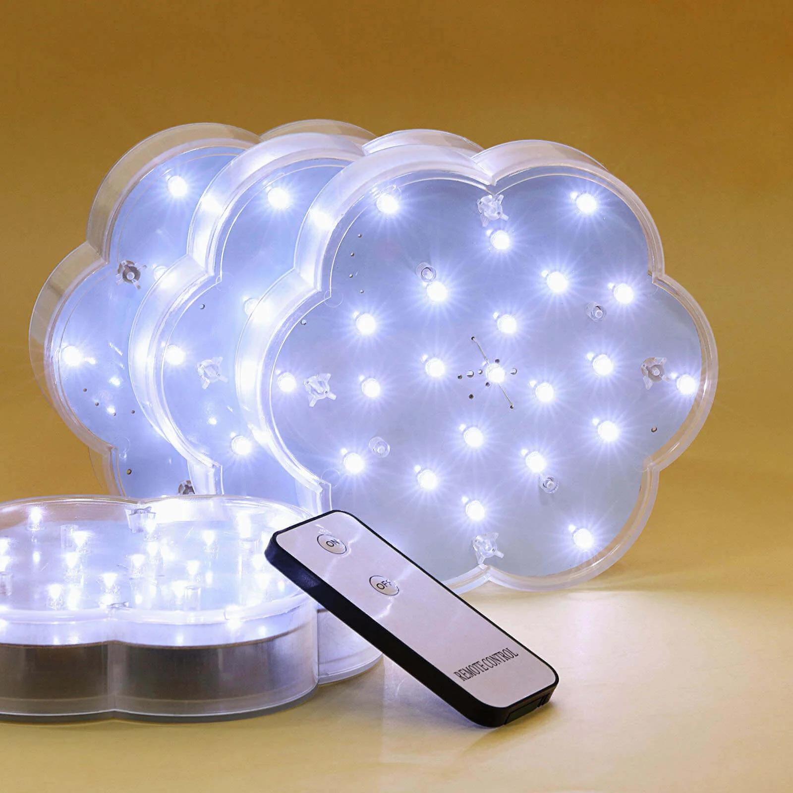 4-Pack LED Disc Lights 6" Flower Shaped Design White - 23 LEDs with Remote for DIY Centerpieces - Image 8