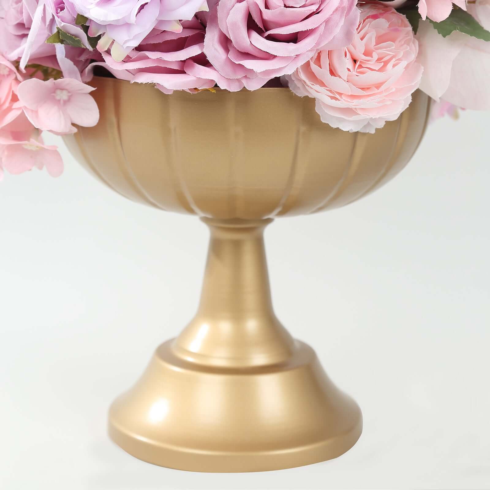 4-Pack Metal Flower Vases Compote Pedestal Bowl 8.5" in Grecian Urn Style Gold - Sophisticated Floral Wedding Centerpieces - Image 6