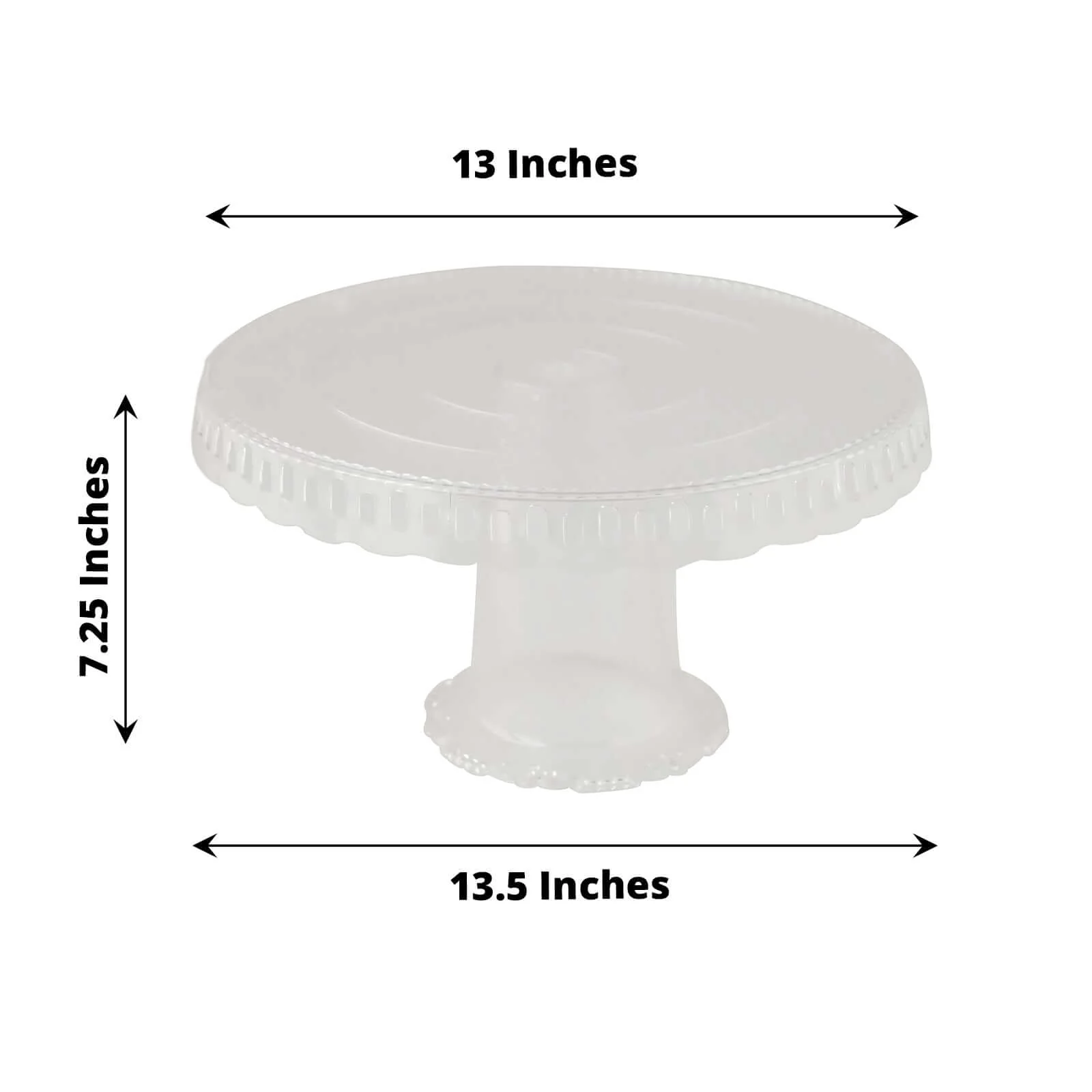4-Pack Plastic Round Pedestal Cake Stands 13" Clear with Hollow Ribbon Trim Edges - Reusable Cupcake Dessert Display Risers - Image 3