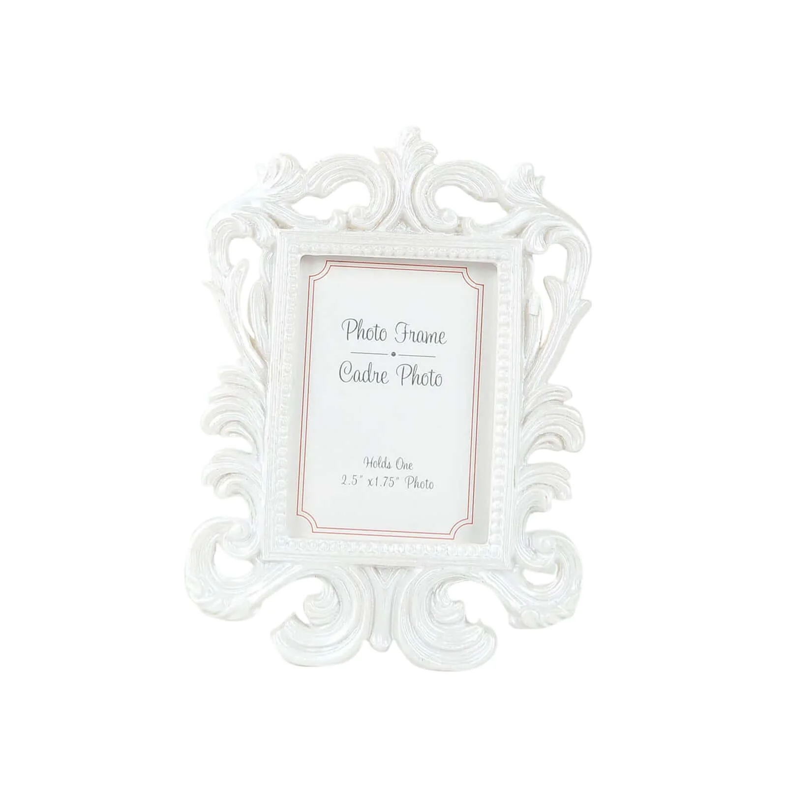 4-Pack Resin Picture Frames 4"x3" Vintage Baroque Design Rectangle White - Mini Photo Frame Party Favors & Wedding Place Card Holders - Image 7