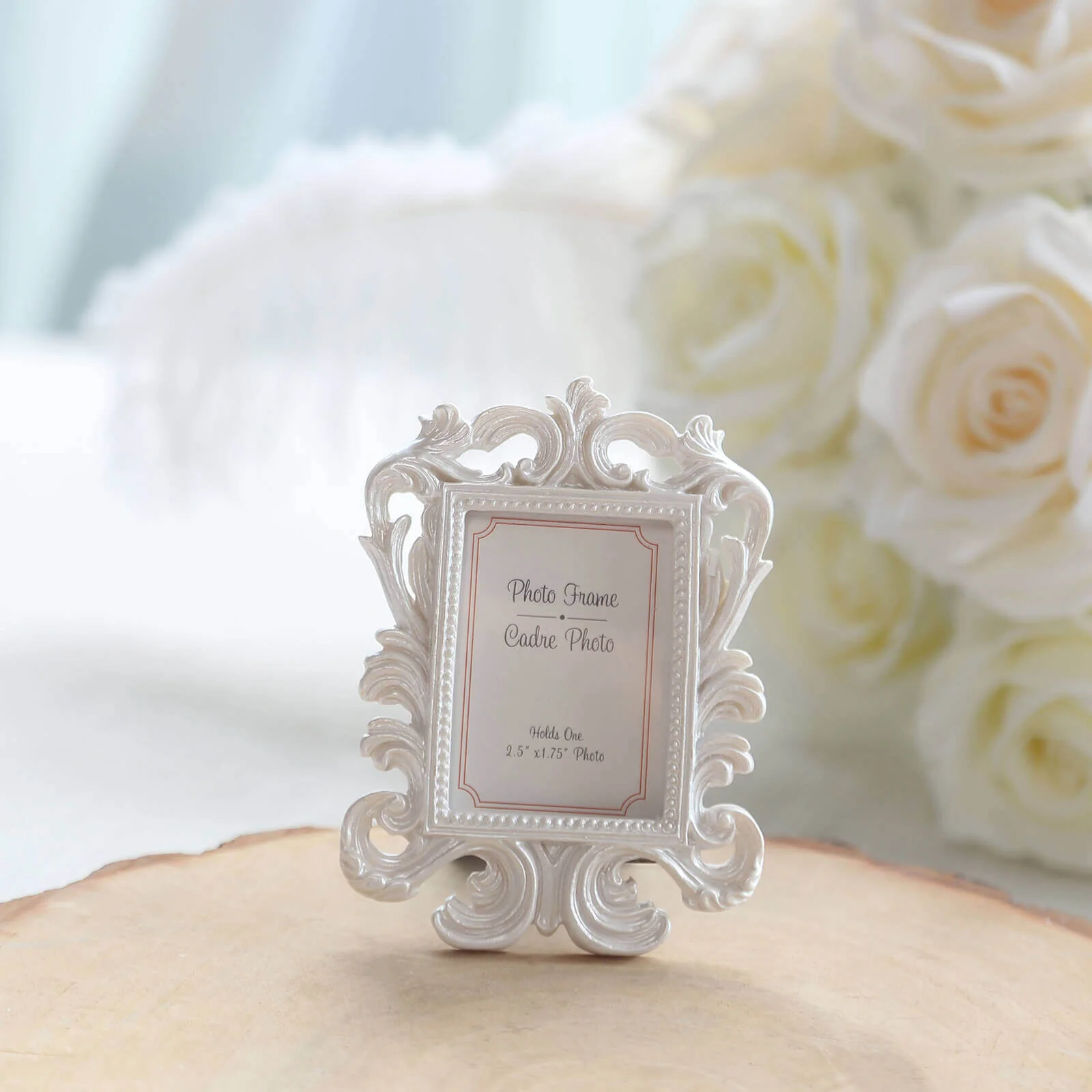 4-Pack Resin Picture Frames 4"x3" Vintage Baroque Design Rectangle White - Mini Photo Frame Party Favors & Wedding Place Card Holders - Image 9