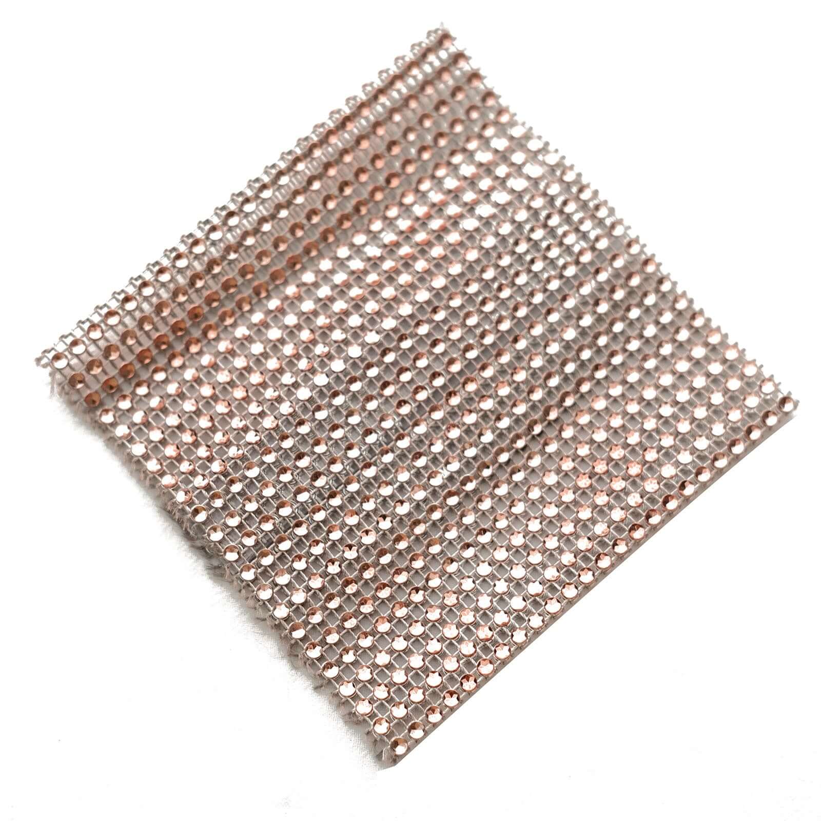 4 Pack Rose Gold Large Rhinestone Mesh Velcro Chair Sash Clips, Backdrop Curtain Bands 5"X10" - Image 7