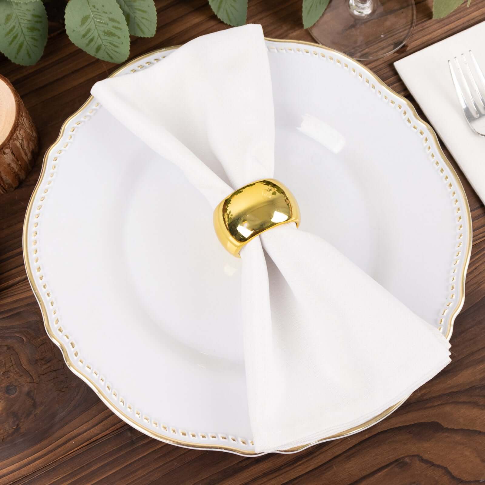 4 Pack Shiny Metallic Gold Acrylic Napkin Rings