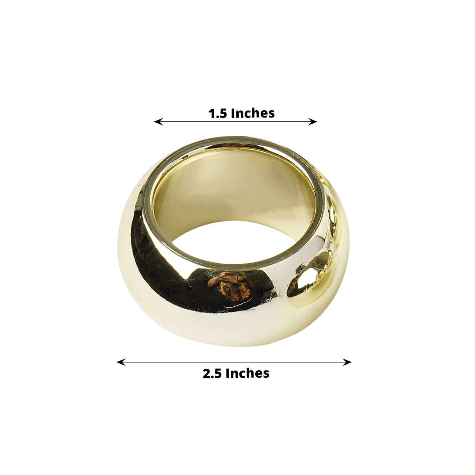 4 Pack Shiny Metallic Gold Acrylic Napkin Rings - Image 3