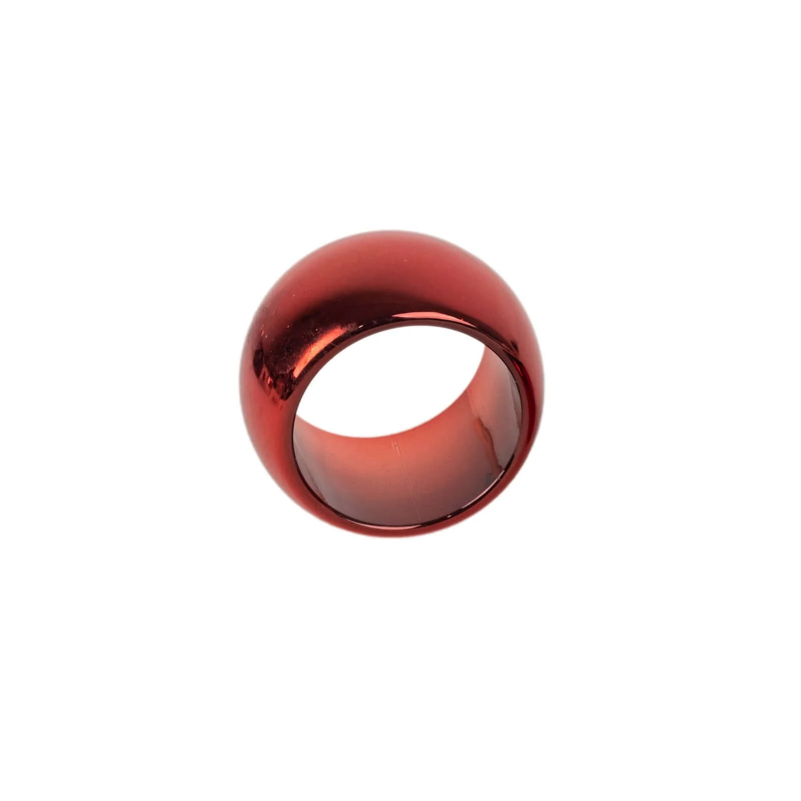 4 Pack Shiny Metallic Red Acrylic Napkin Rings - Image 6