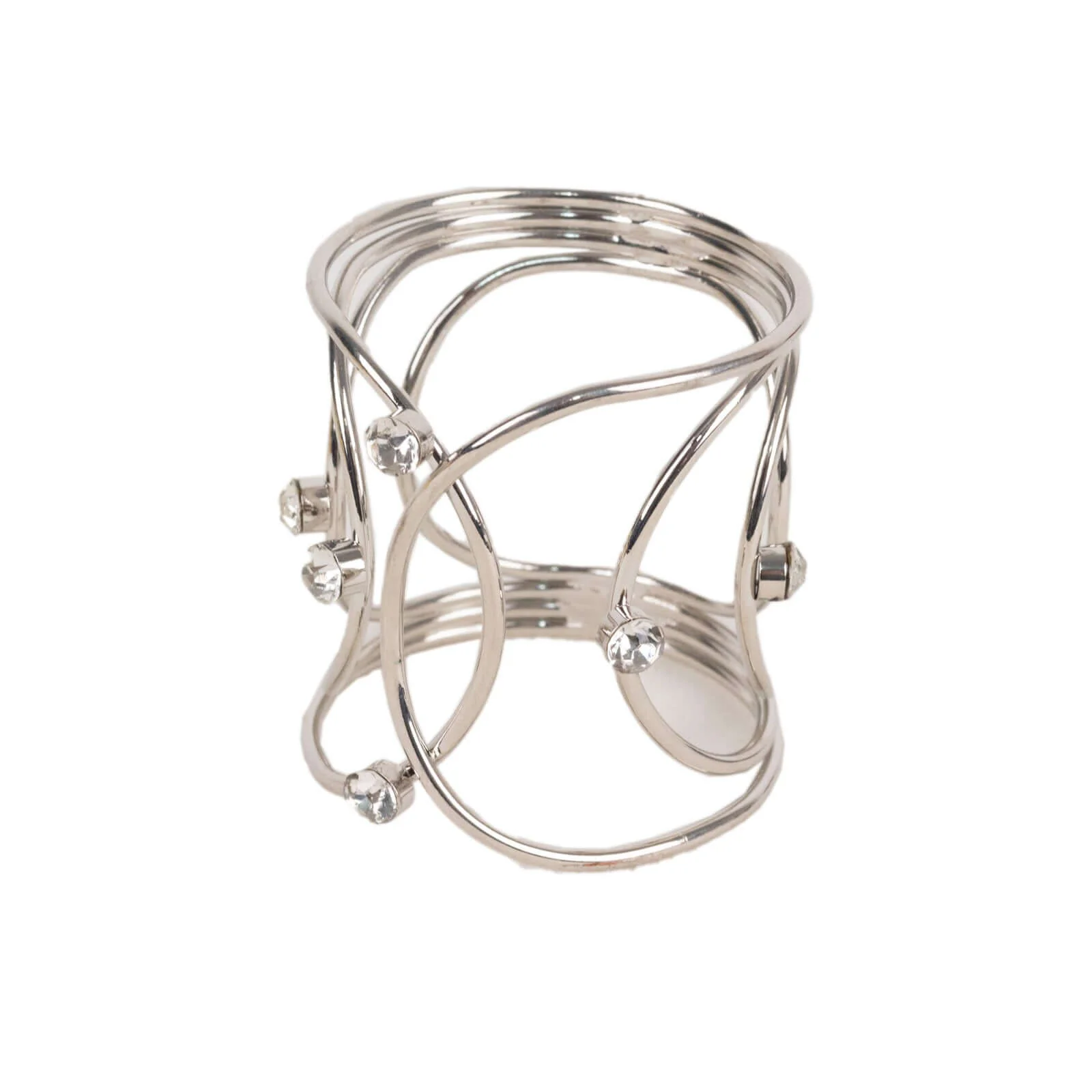 4 Pack Silver Metal Rhinestone Napkin Rings With Hollow Woven Style, Elegant Napkin Holders - Image 12