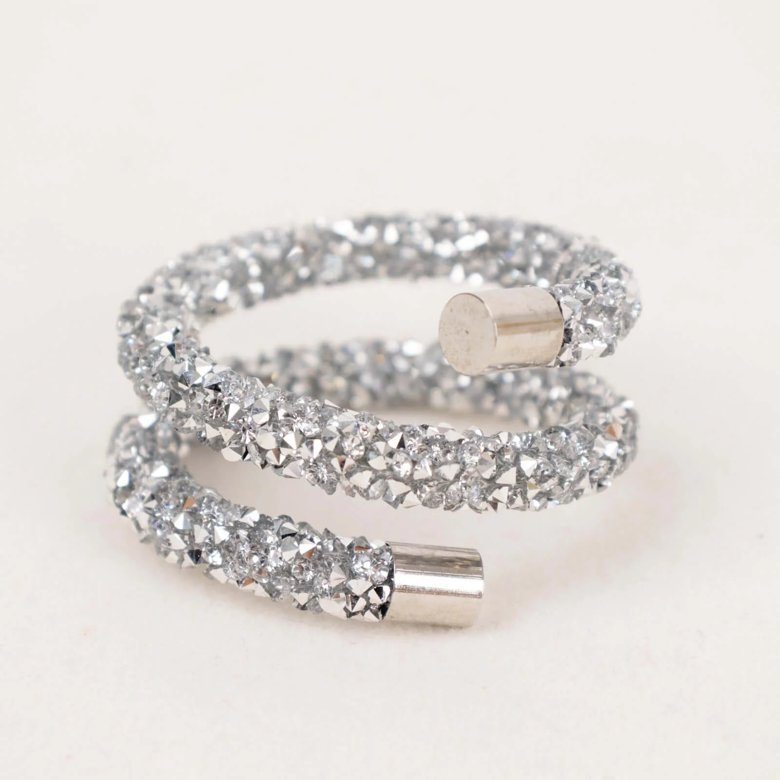 4 Pack Silver Sparkle Rhinestone Swirl Napkin Rings, Elegant Cloth Napkin Holders - Image 11
