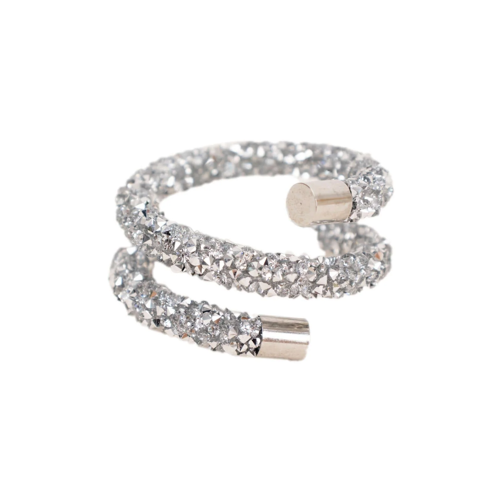 4 Pack Silver Sparkle Rhinestone Swirl Napkin Rings, Elegant Cloth Napkin Holders - Image 7