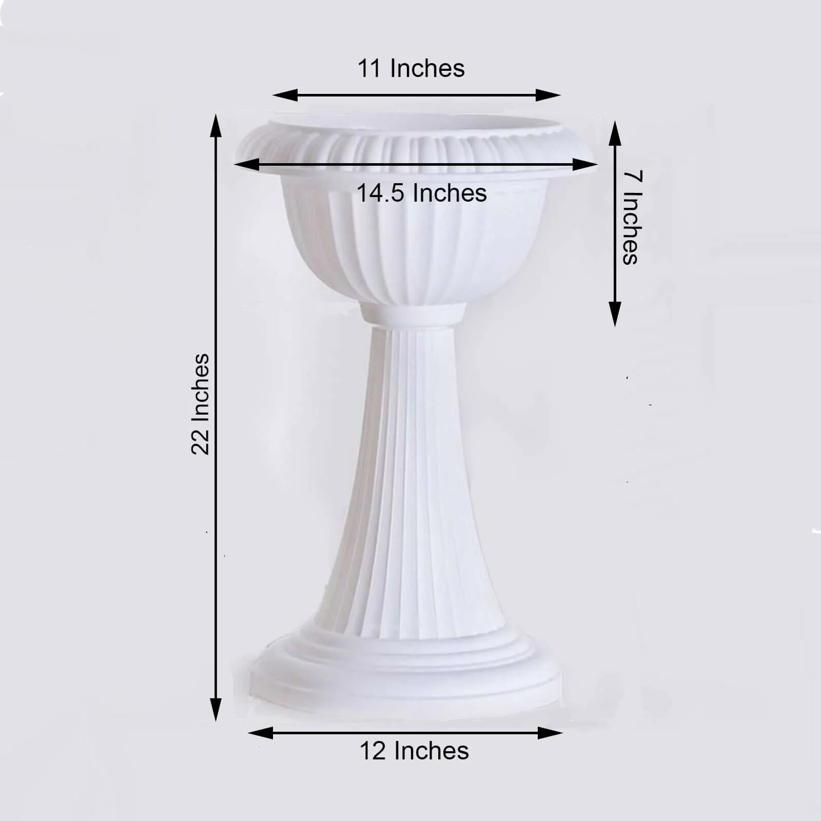 4 Pack White Italian Inspired Pedestal Stand Flower Plant Pillar 22" Tall PVC - Image 3