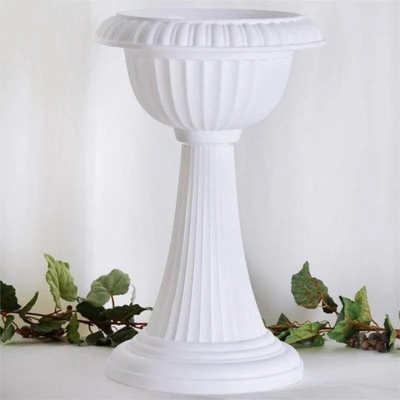 4 Pack White Italian Inspired Pedestal Stand Flower Plant Pillar 22" Tall PVC - Image 6