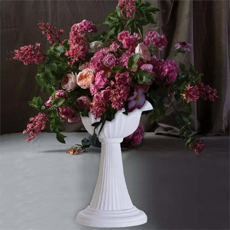 4 Pack White Italian Inspired Pedestal Stand Flower Plant Pillar 22" Tall PVC - Image 7
