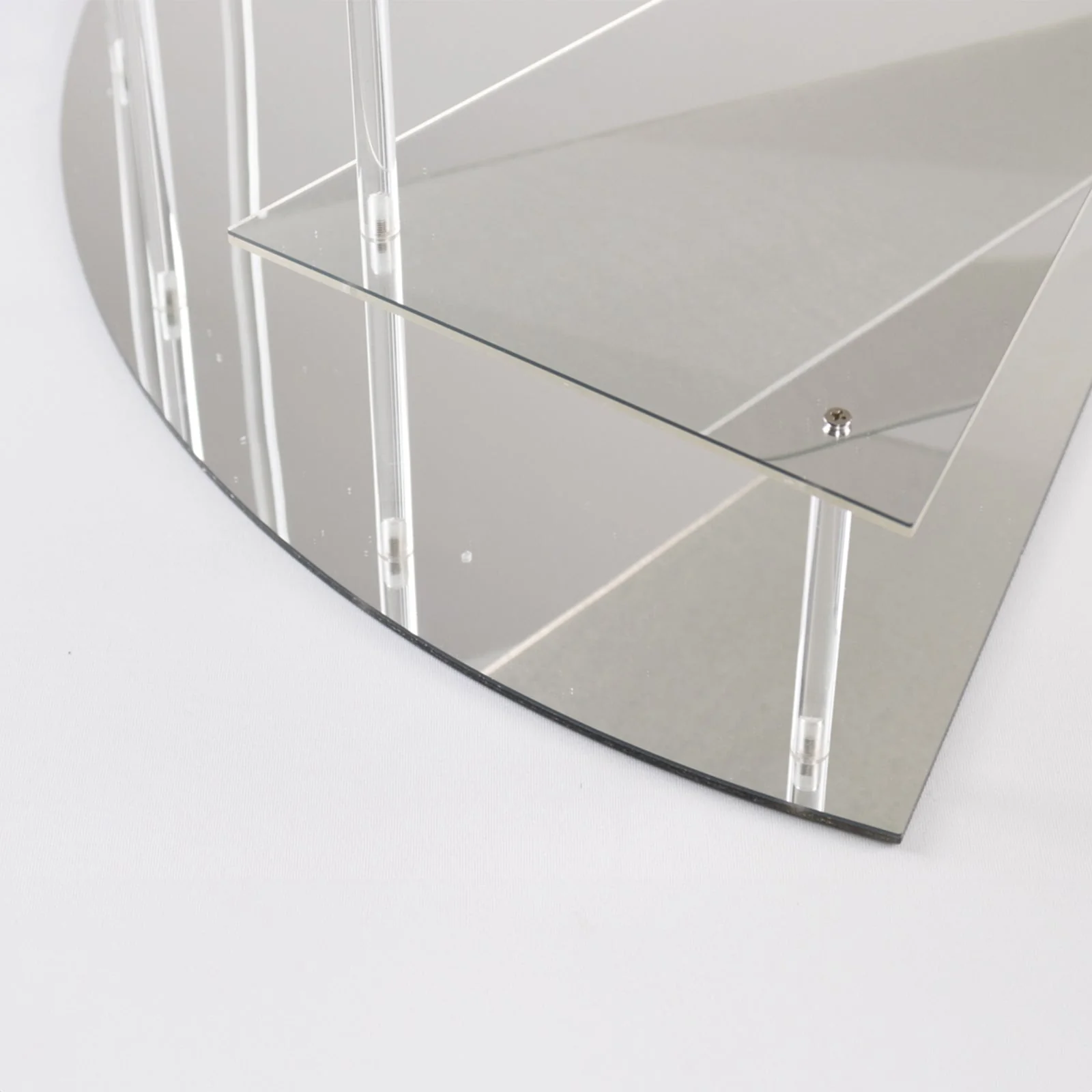 4-Tier Acrylic Cupcake Display Stand 17" Silver Spiral Stairway Design with Mirror Finish - Sleek Functional Tiered Serving Tray Dessert Riser Perfume Organizer Shelf for Home Retail & Events - Image 8