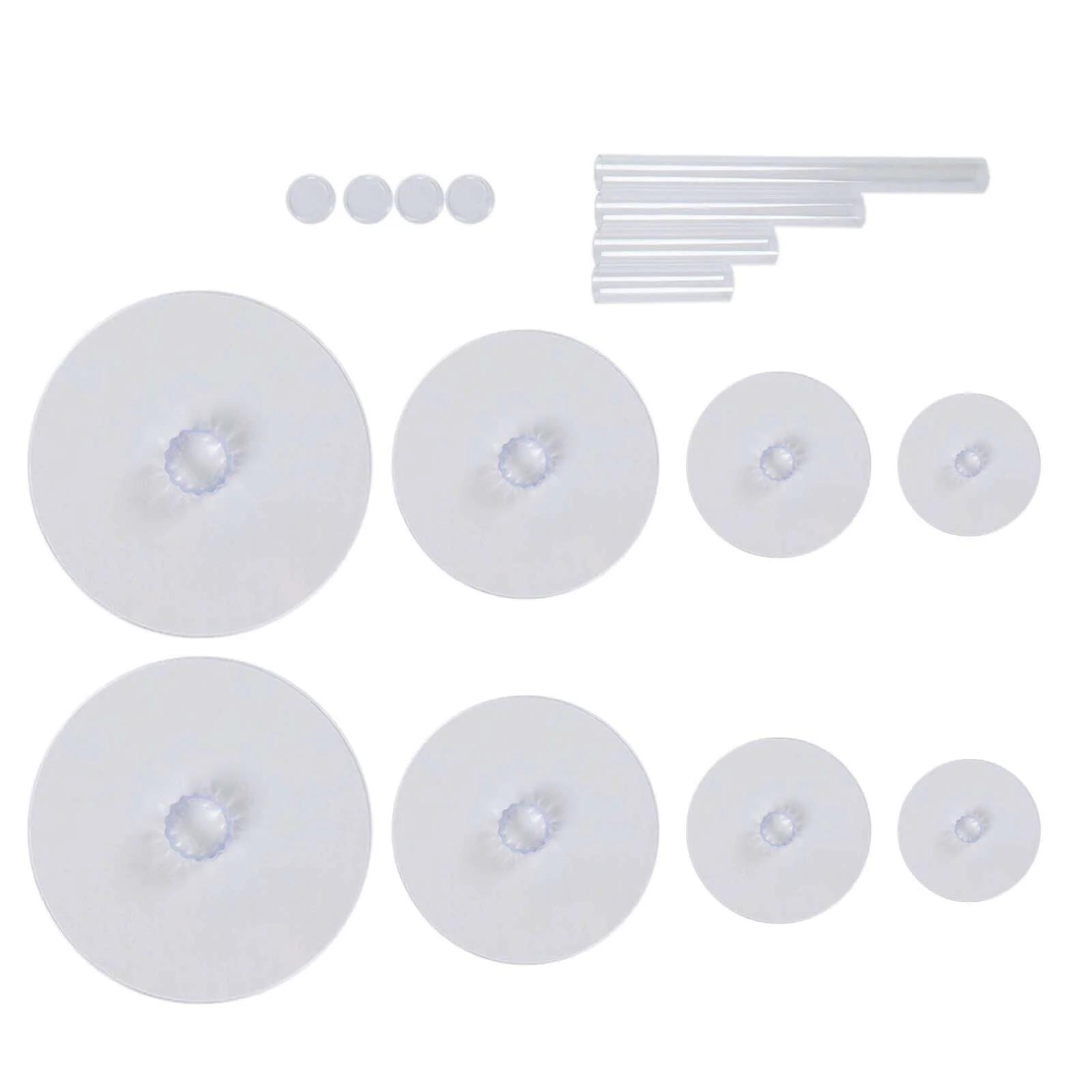 4-Tier Acrylic Round Cake Stand Set Assorted Sizes Clear - Sleek Versatile Cupcake Holder Dessert Display Pedestal for Stylish Pastry & Dessert Tables - Image 7