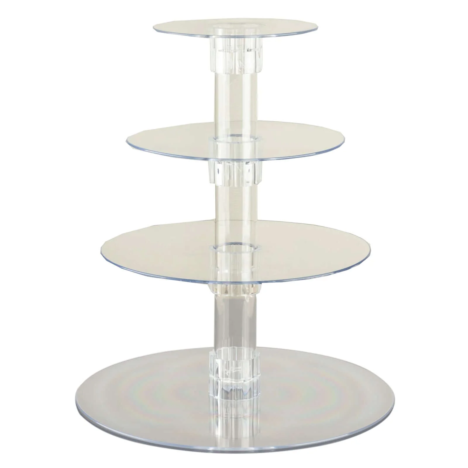 4-Tier Acrylic Round Cupcake Stand 14" Clear - Heavy Duty Reusable Dessert Tower Holder Pastry Display with Film Sheets for Special Events & Catering Displays - Image 5