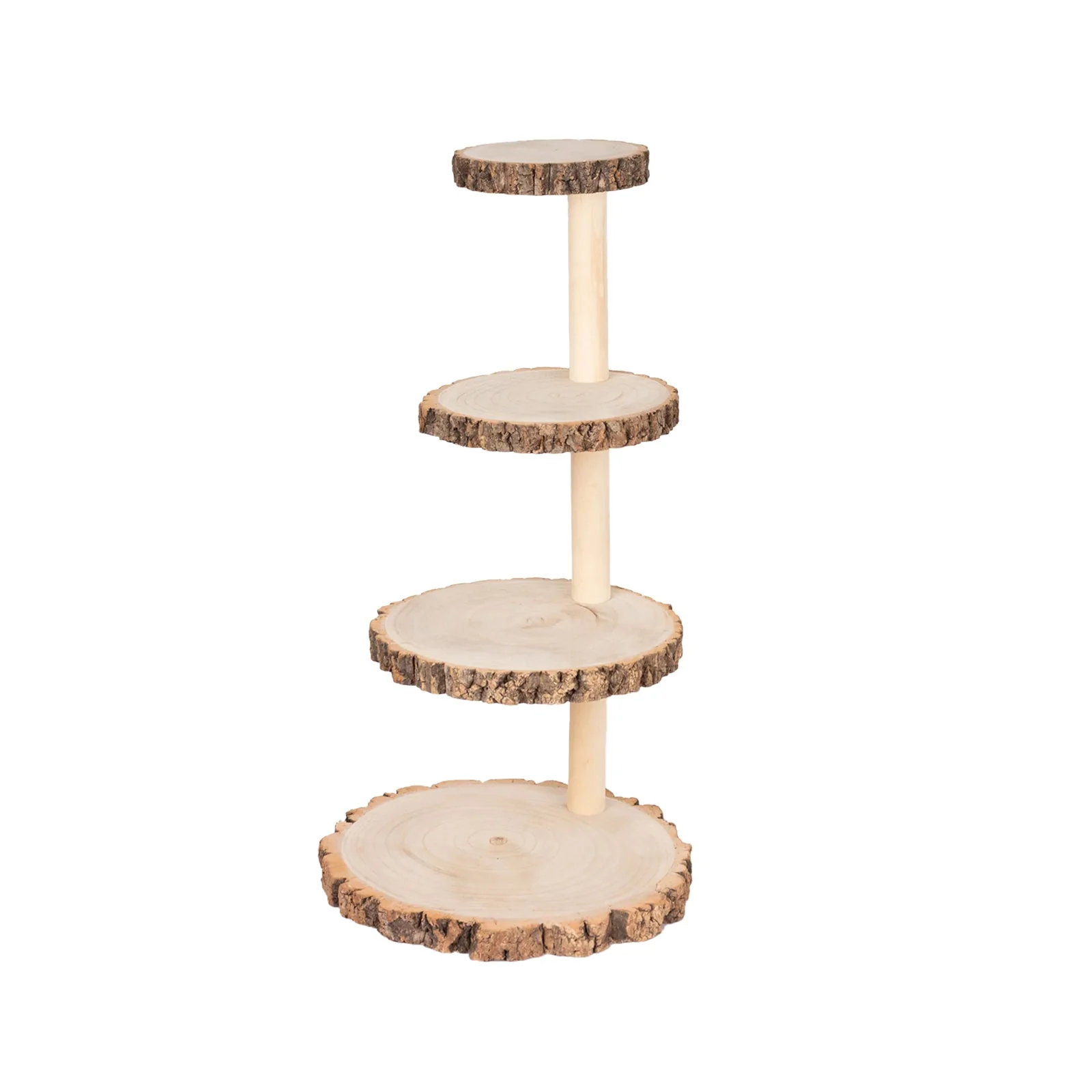 4-Tier Wooden Cupcake Tower Stand 29" Rustic Natural Wood Slice Design - Farmhouse Style Dessert Display - Image 6