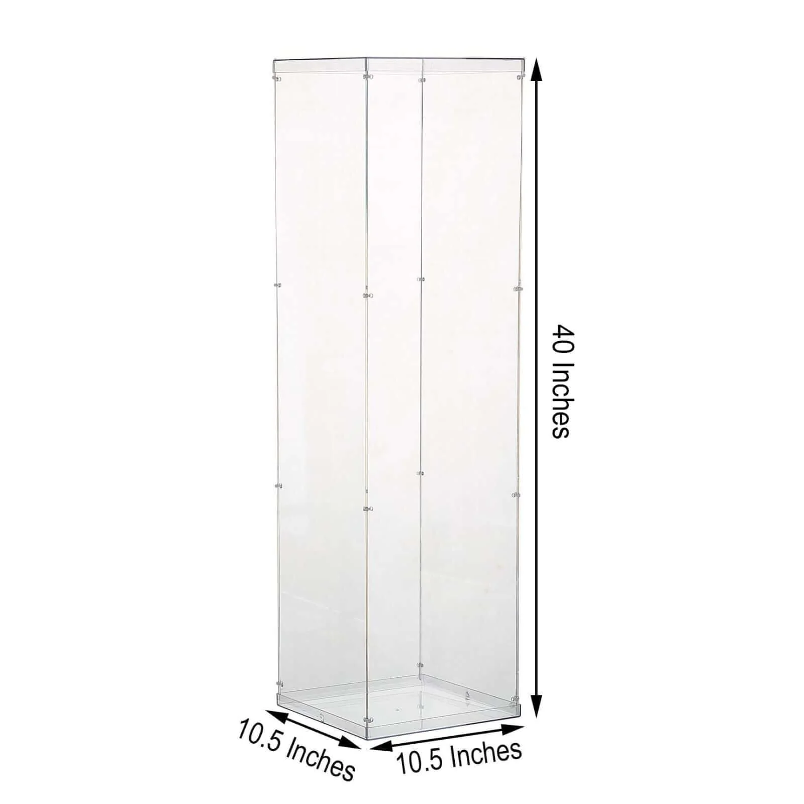 Floor Standing Clear Acrylic Pedestal Riser, Transparent Display Box with Interchangeable Lid and Base 40" - Image 3