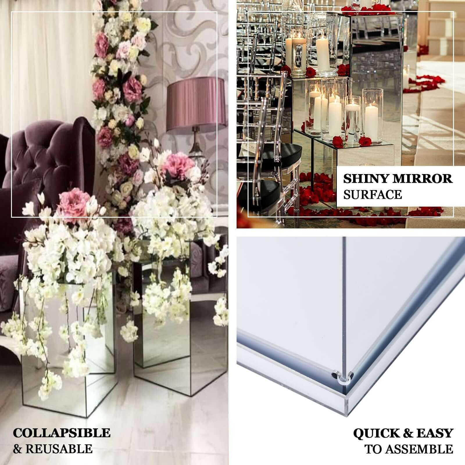 Floor Standing Clear Acrylic Pedestal Riser, Transparent Display Box with Interchangeable Lid and Base 40" - Image 4