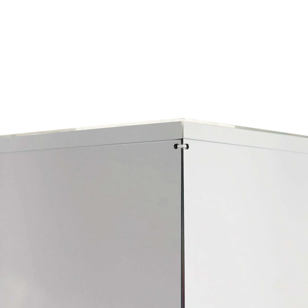 Floor Standing Silver Mirror Finish Acrylic Pedestal Riser, Display Box with Interchangeable Lid and Base 40" - Image 12