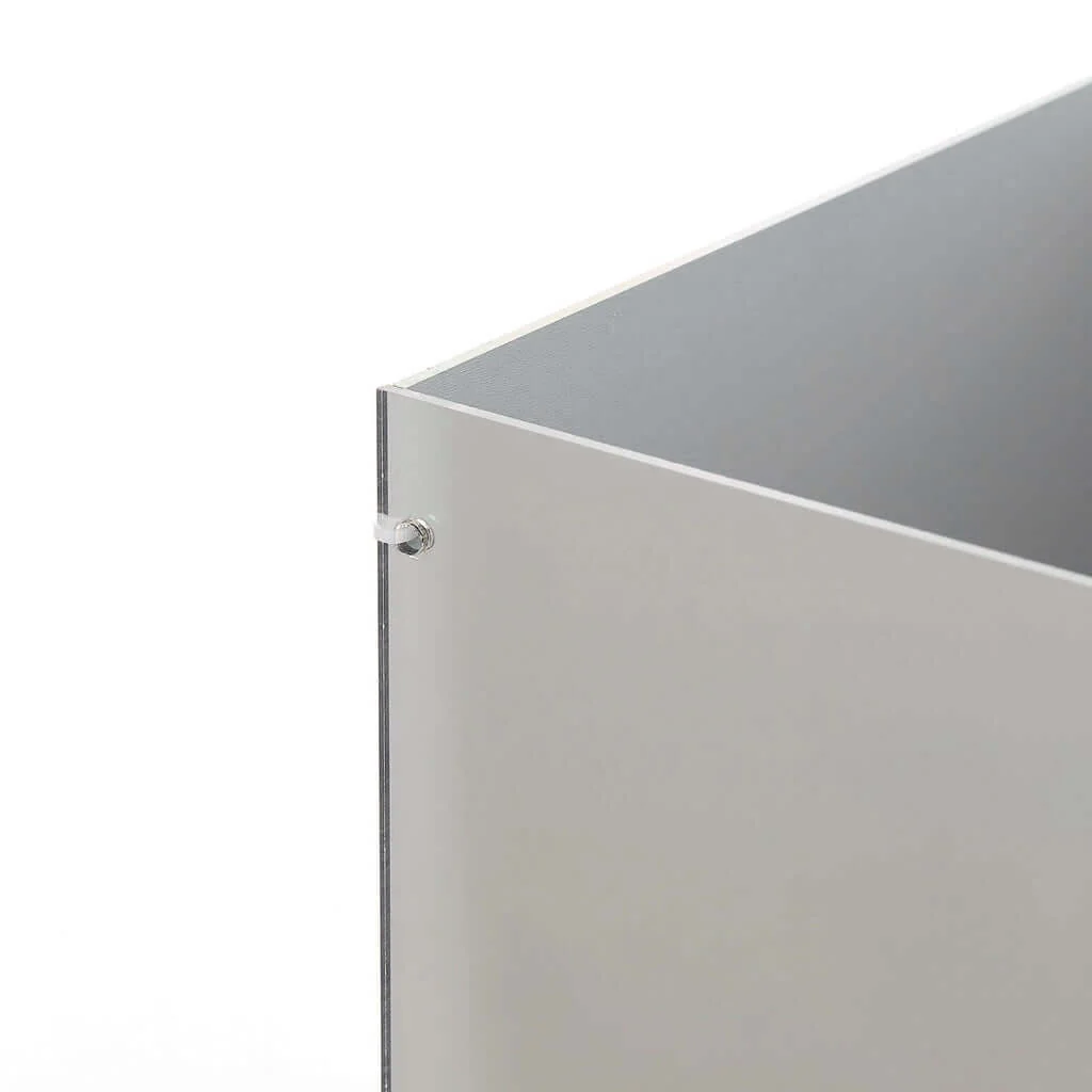 Floor Standing Silver Mirror Finish Acrylic Pedestal Riser, Display Box with Interchangeable Lid and Base 40" - Image 17