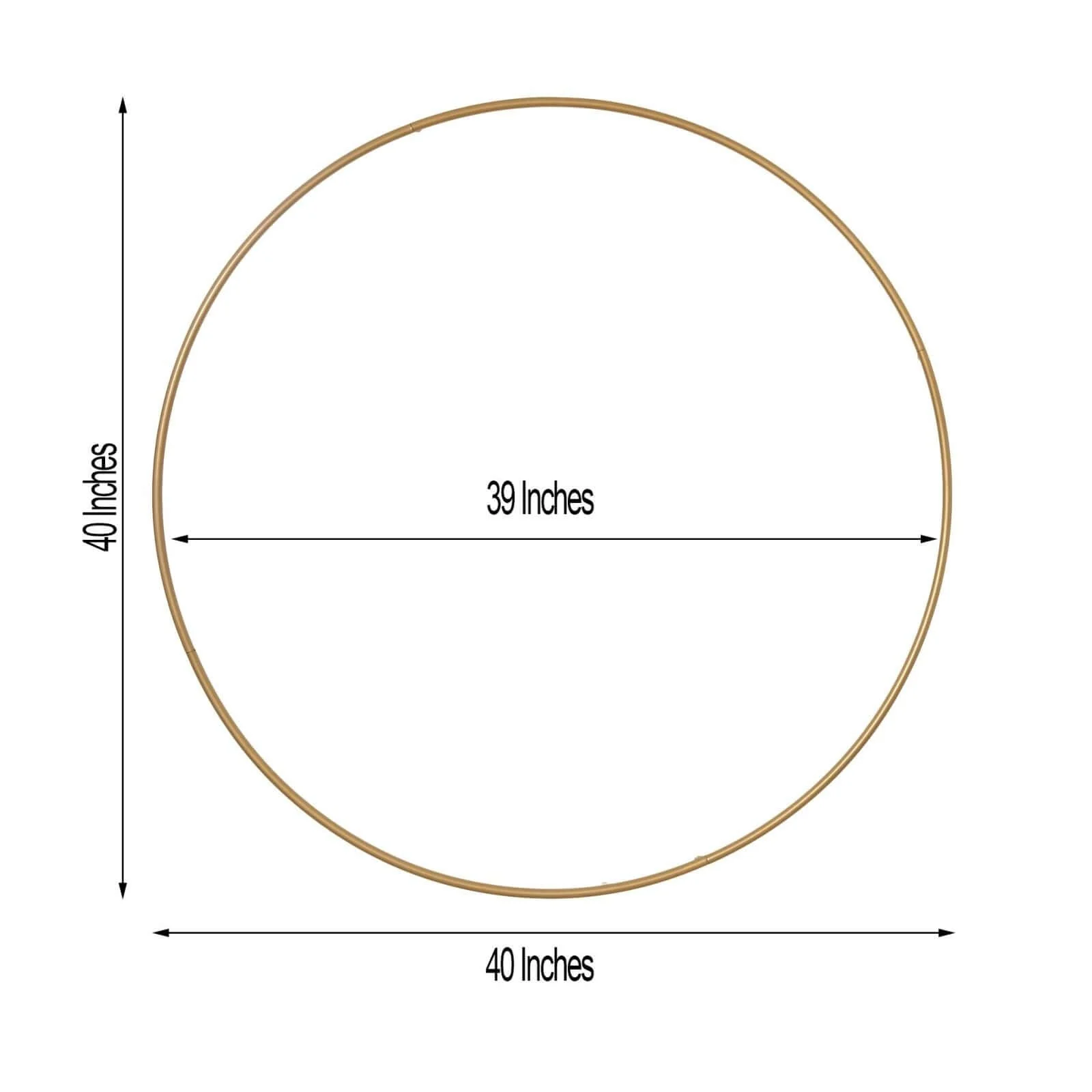 Gold Heavy Duty Metal Hoop Wreath, Floral Hoop 40" - Image 3