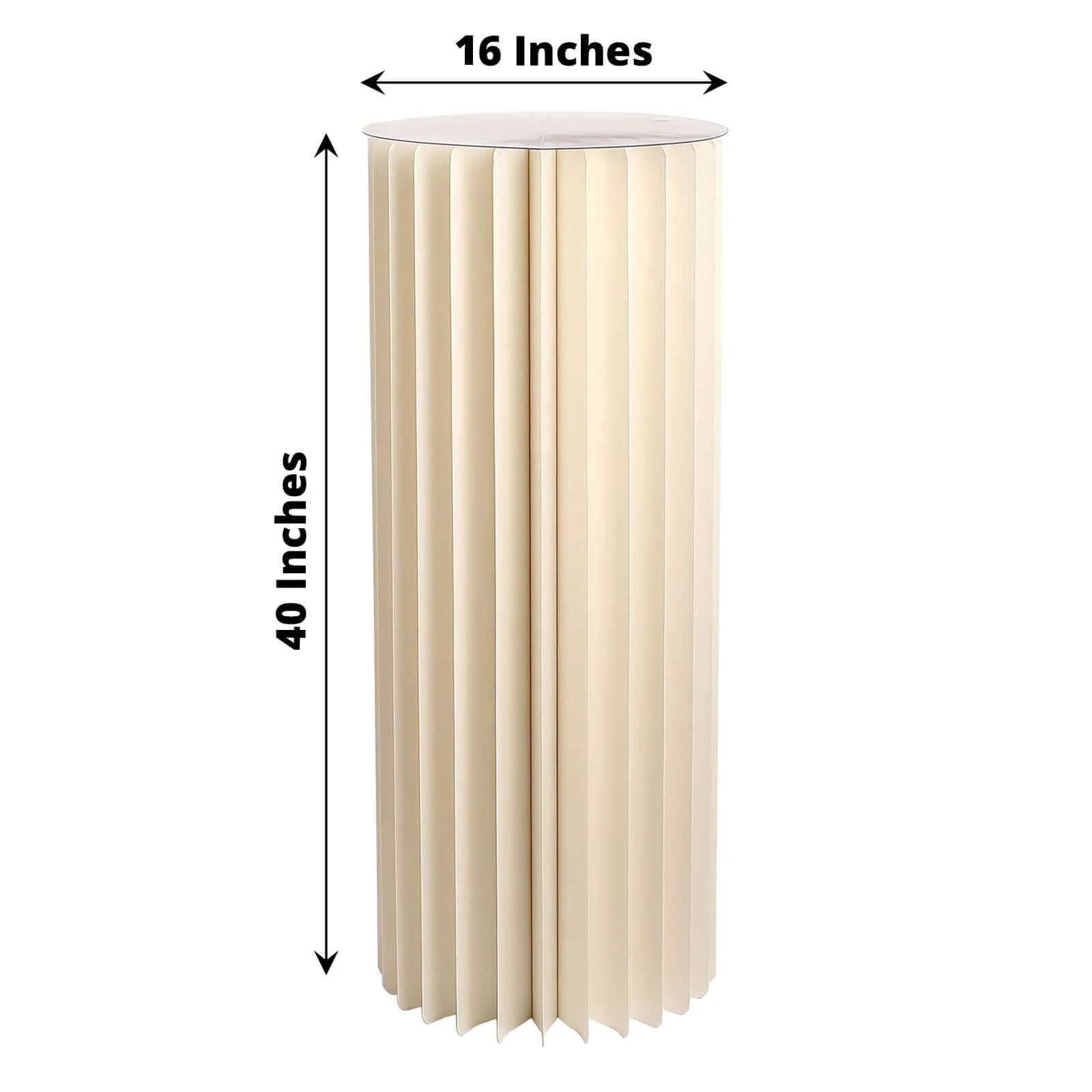 Ivory Cylinder Pillar Pedestal Stand, Display Column Stand With Top Plate 40" - Image 3