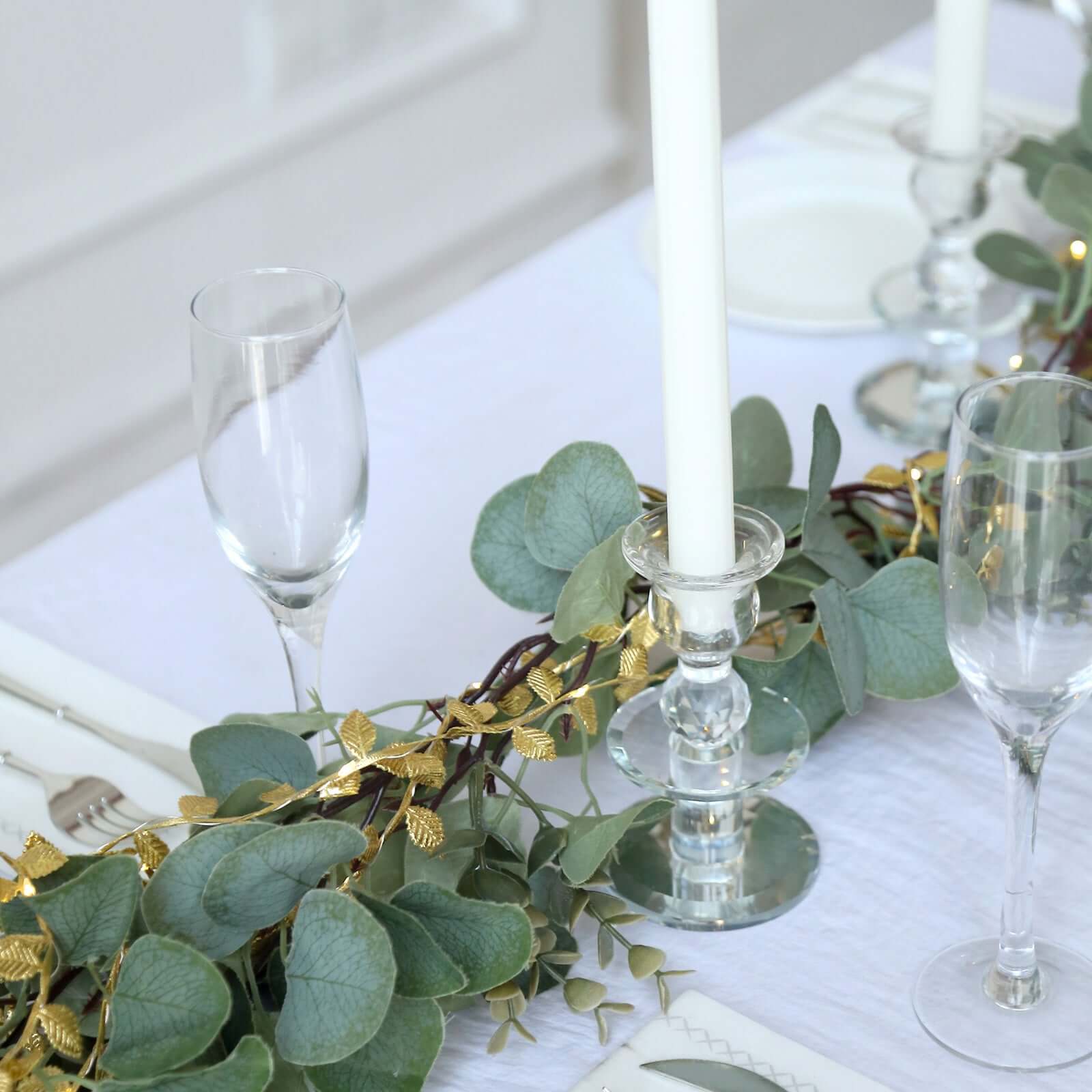 40 LED Garland Vine Lights 15ft Rose Leaf Design Metallic Gold Warm White - Battery Operated Decorative Lights - Image 6