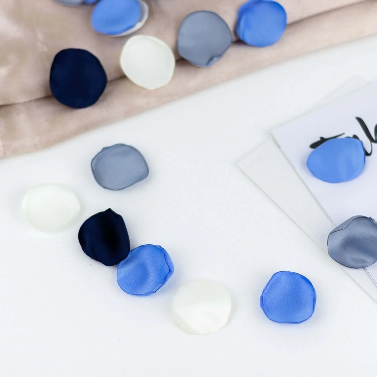 400-Pack Silk Rose Petals Confetti 2" Round Dusty Blue Mix Matte - Life-Like Flower Petals for Table Decor - Image 10